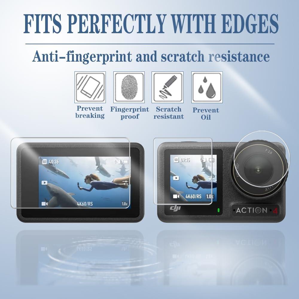 Protector de Pantalla y Funda de Silicona para DJI Osmo Action 4
