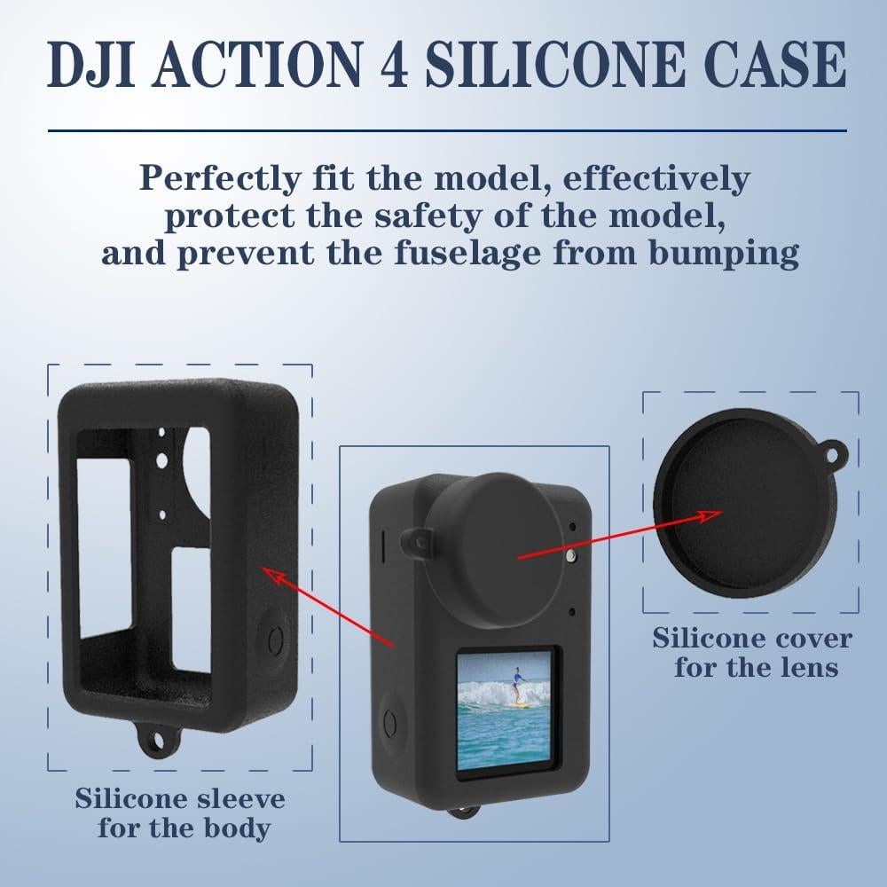 Protector de Pantalla y Funda de Silicona para DJI Osmo Action 4