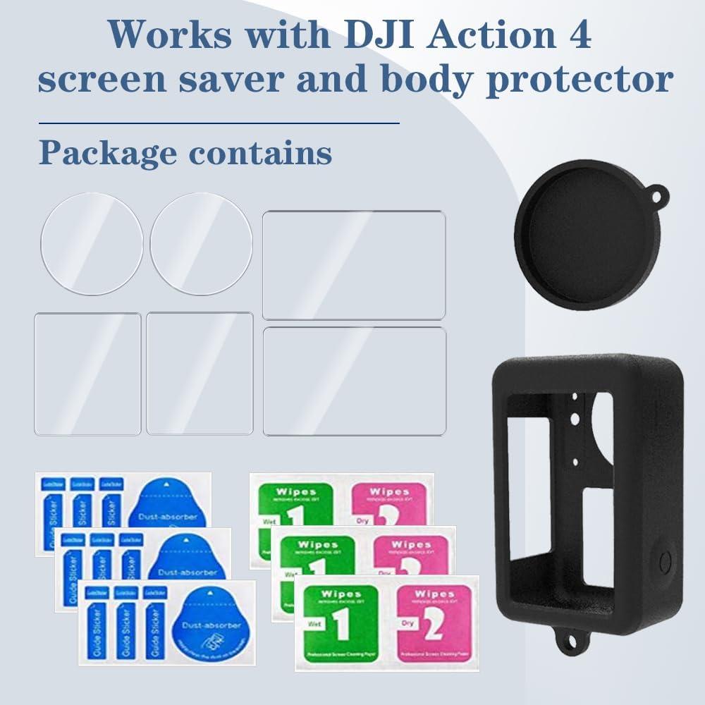 Protector de Pantalla y Funda de Silicona para DJI Osmo Action 4