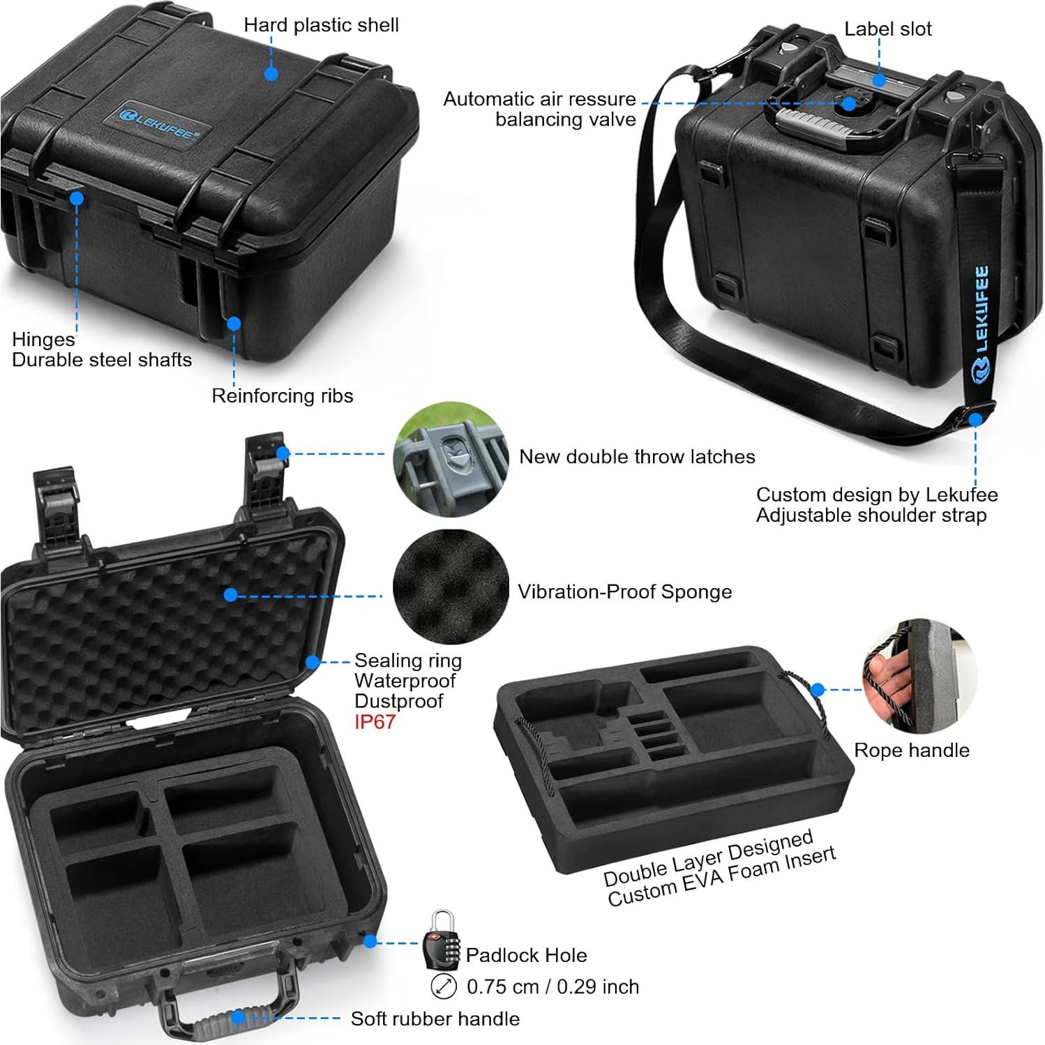 Estuche Duro Impermeable Lekufee para DJI Osmo Action 6/5/4/3