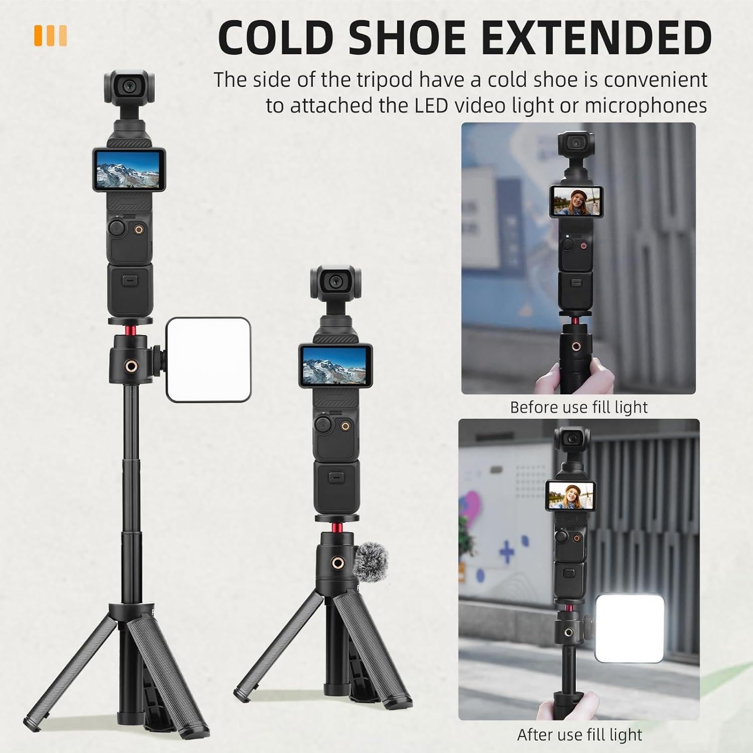 Trípode de Selfie Pocket 3 Flymile para DJI Osmo Pocket 3 - Ligero y Extensible