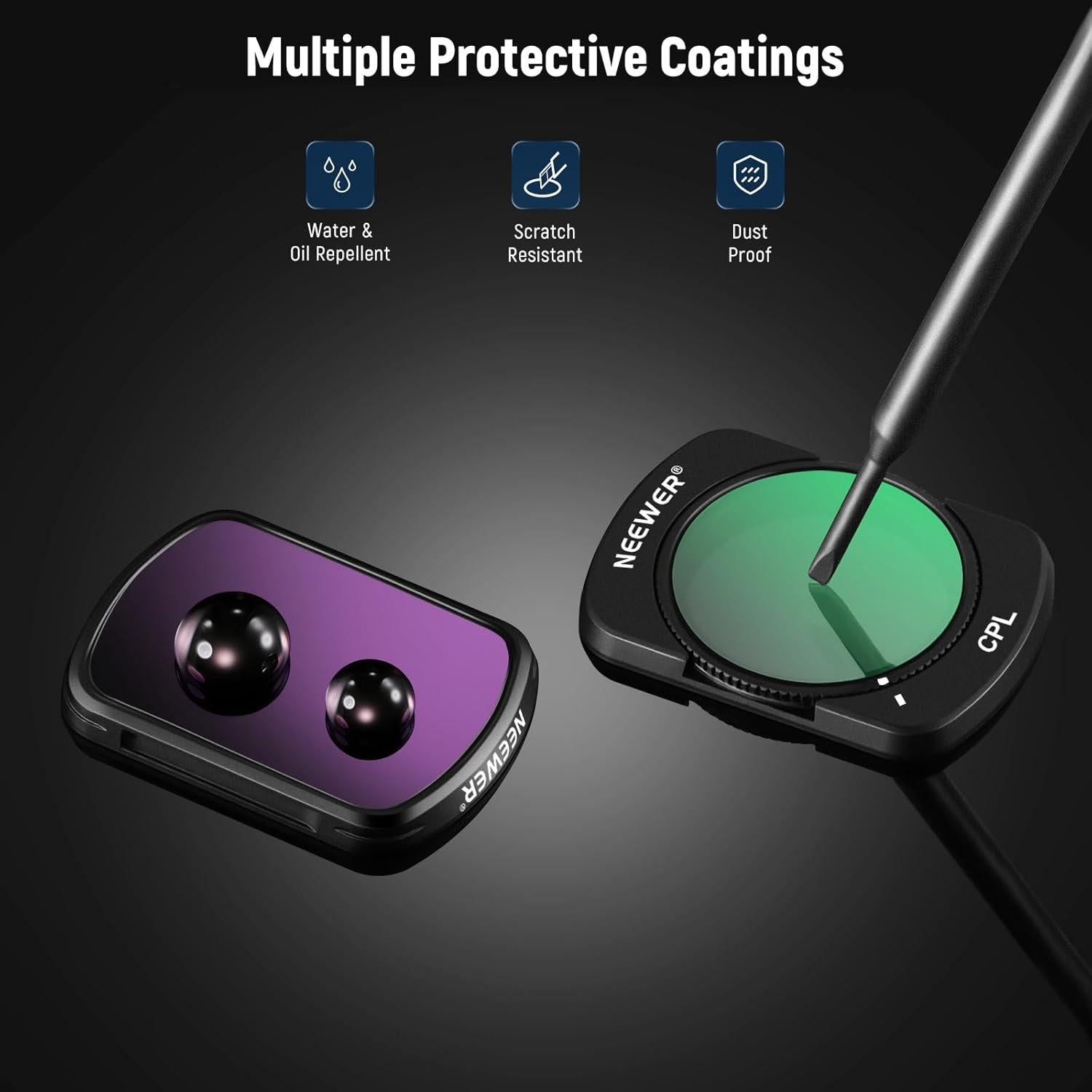 Kit de Filtros Magnéticos NEEWER ND16 ND64 ND256 para OSMO Pocket 3