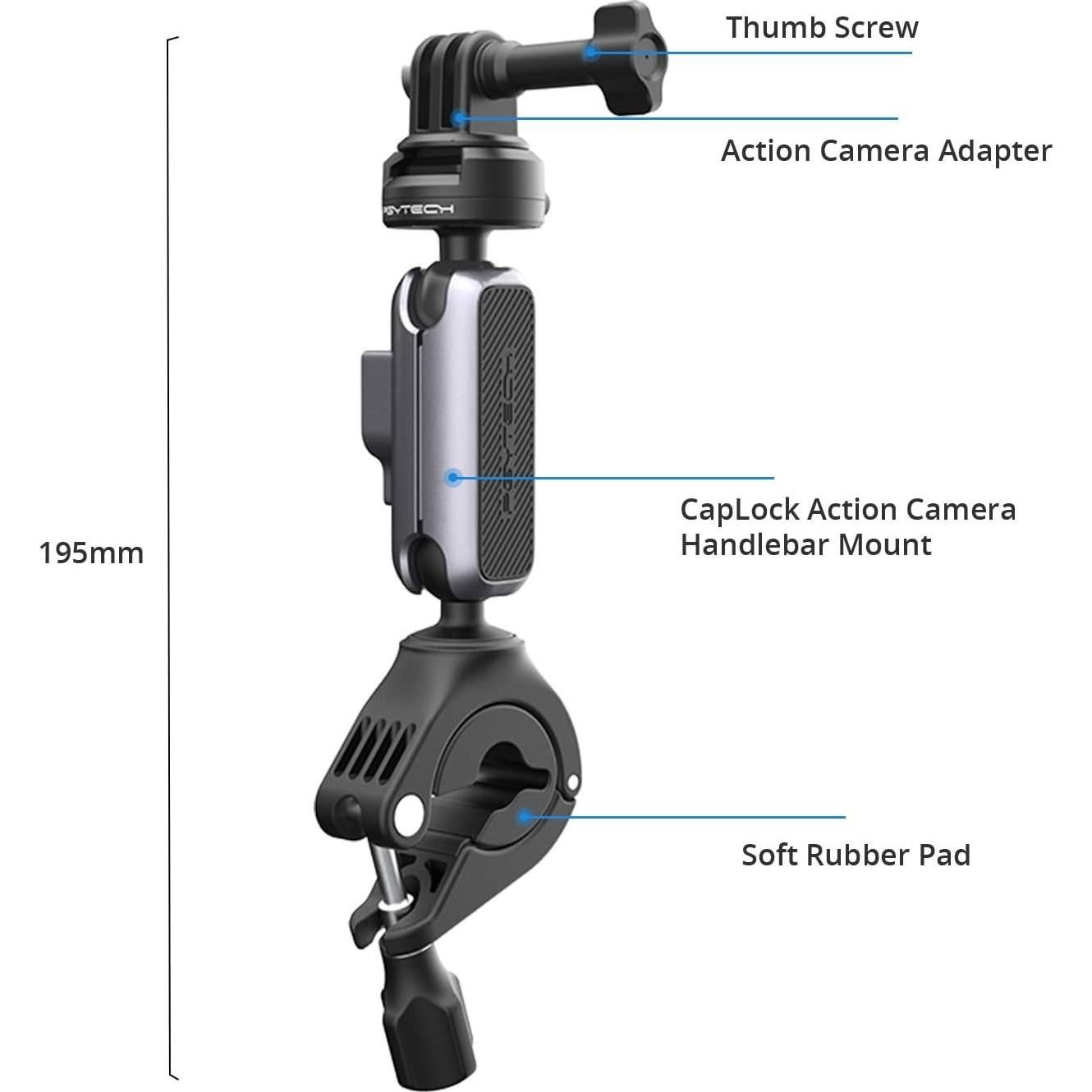Soporte de Manillar PGYTECH CapLock para Bicicleta y Moto 360°