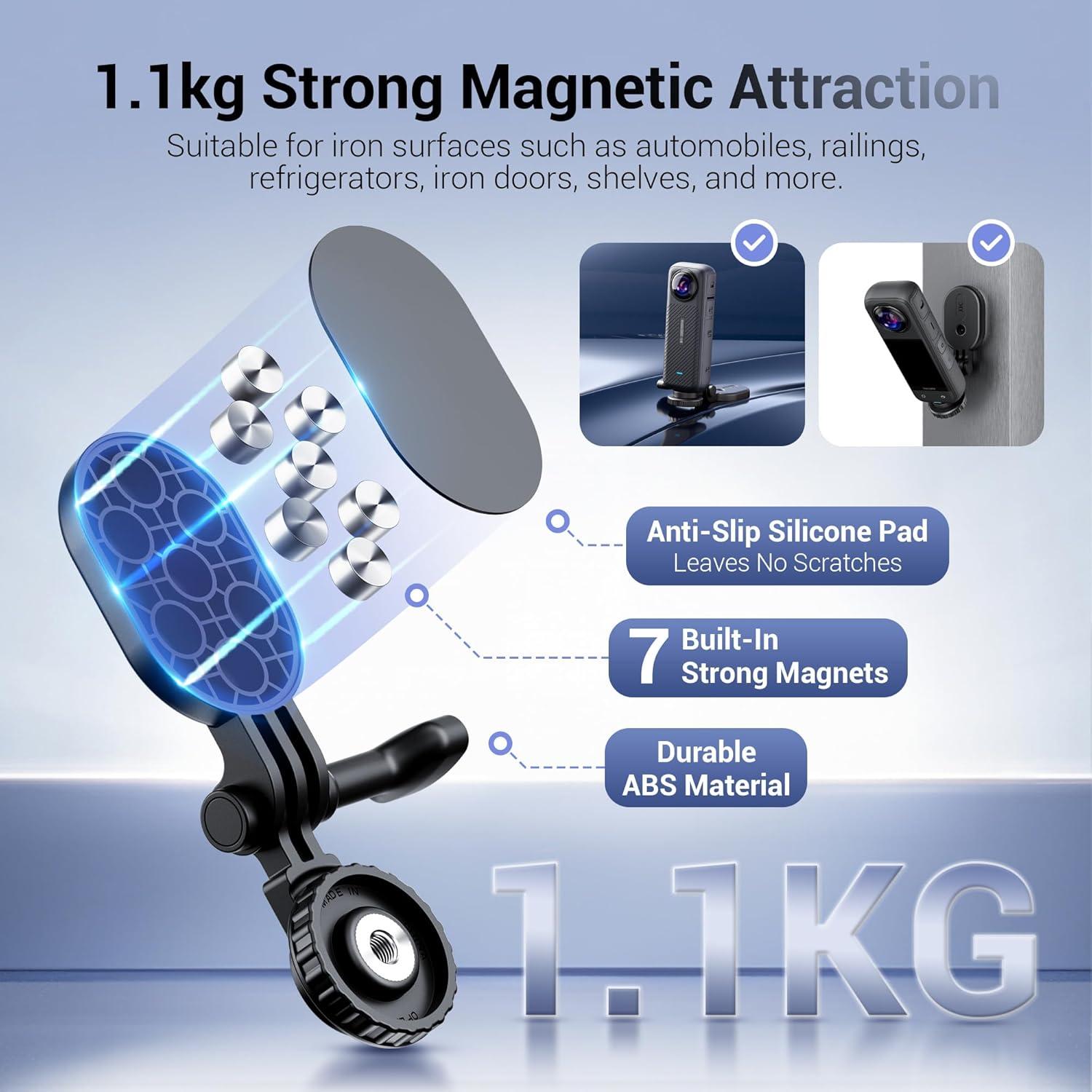 Soporte Magnético JJC para Cámaras de Acción Insta360 y GoPro