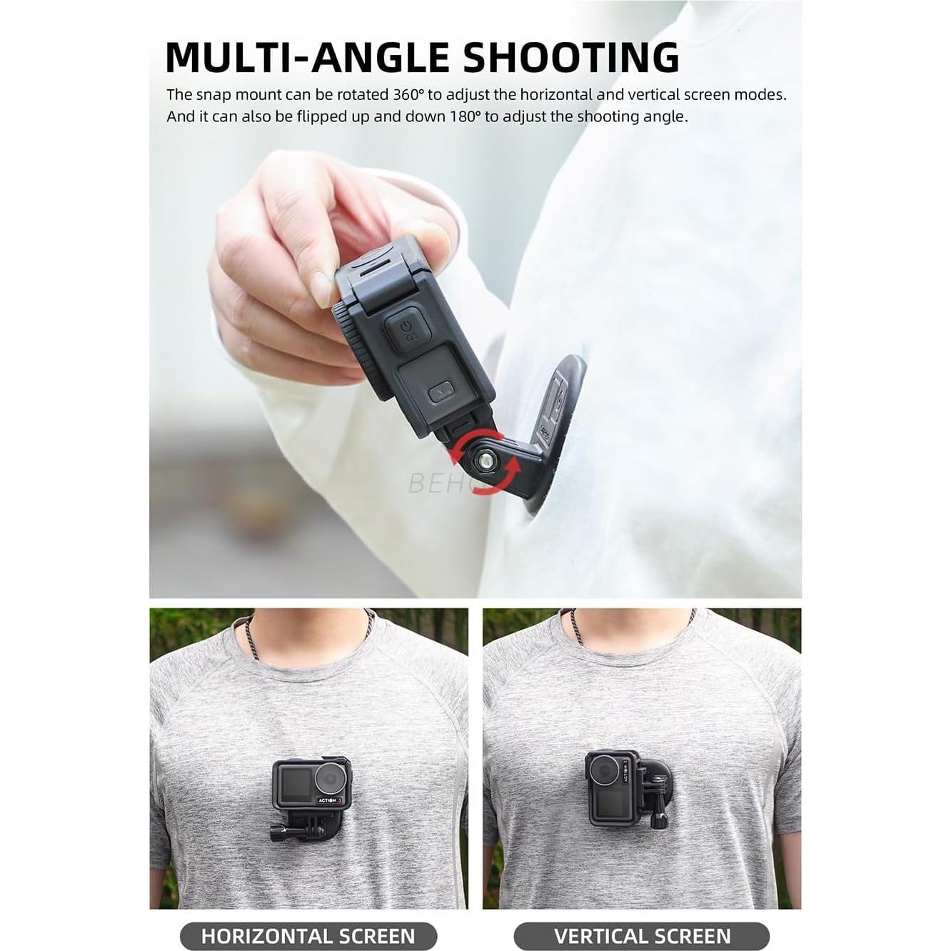 Soporte de Cuello Magnético BEHORSE para Cámaras de Acción
