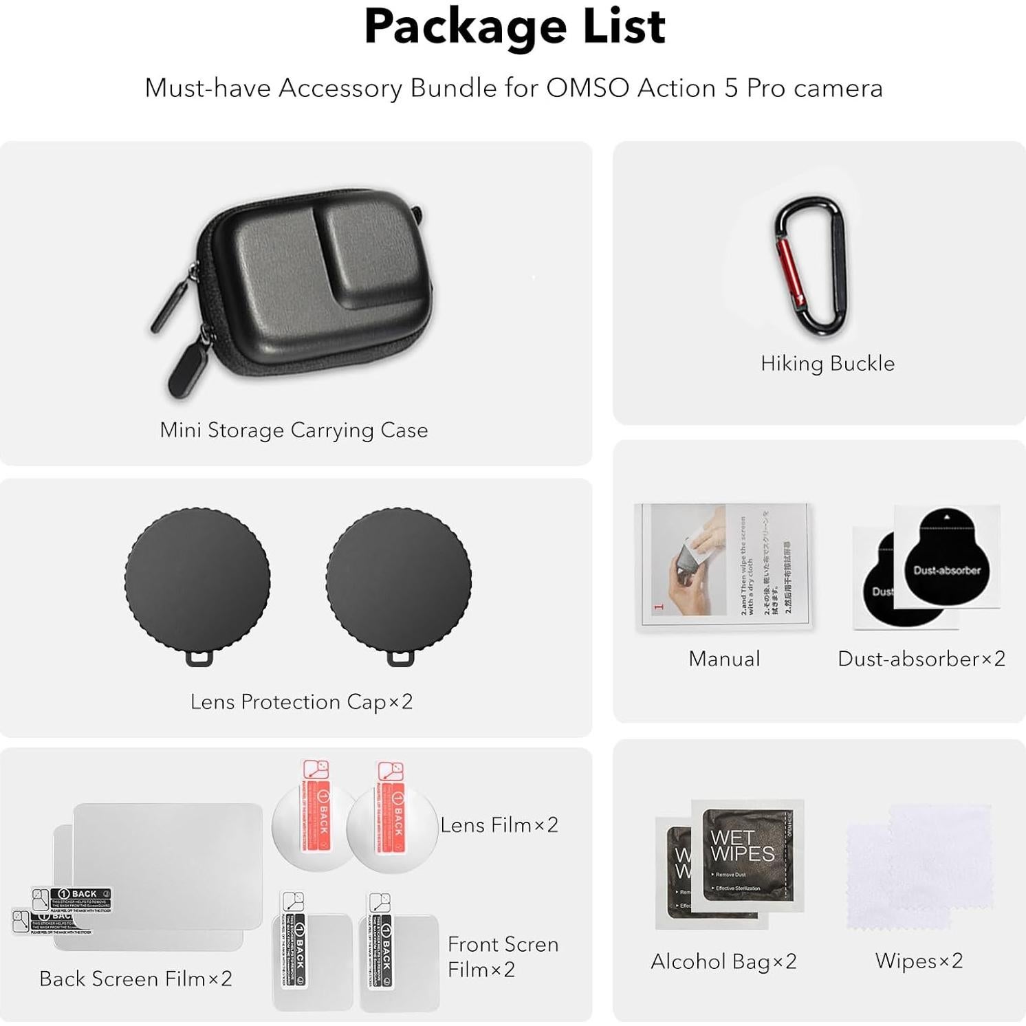 Accesorios DJI Osmo Action 5 Pro - Funda PU y Protectores