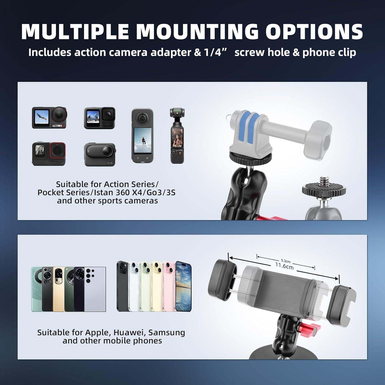 Soporte Magnético para Cámara Flymile FMUSA0039 360° Ajustable