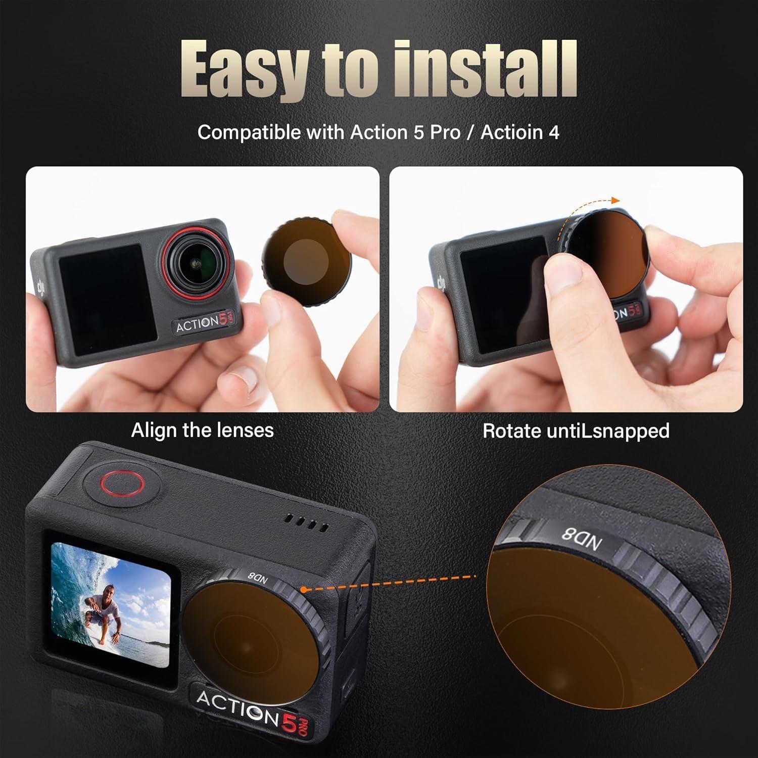 Filtros de Lente Walking Way ND CPL para DJI Osmo Action 4/5