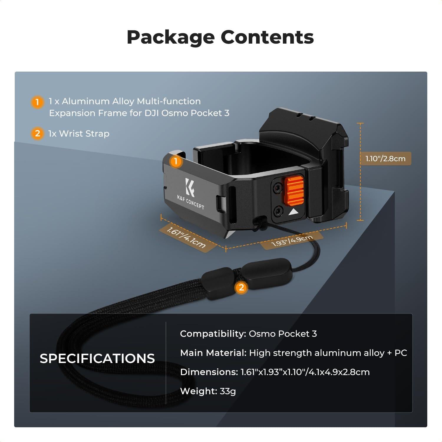 Jaula Protectora K&F Concept para DJI Osmo Pocket 3 - Aluminio