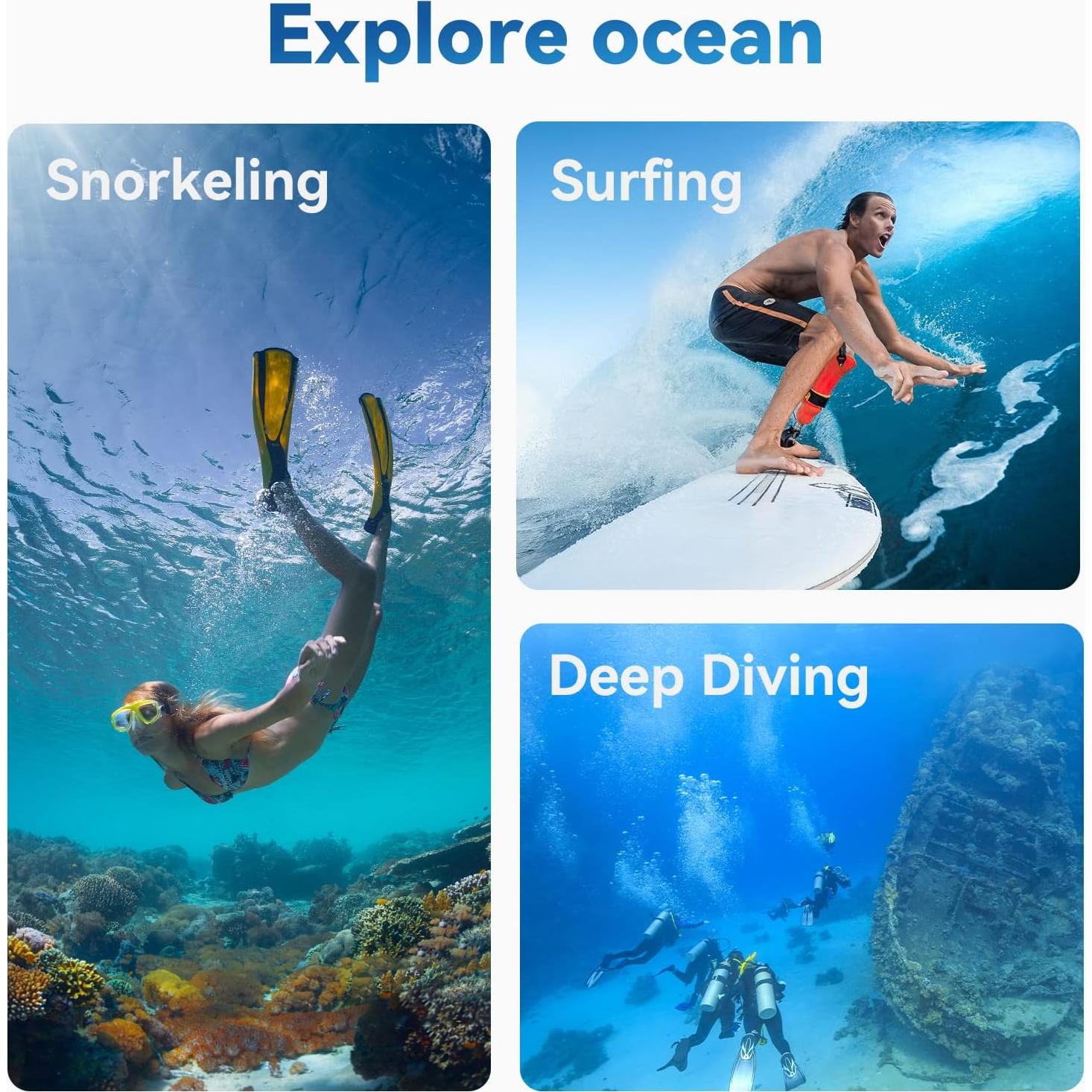 Funda Impermeable TELESIN para Cámara DJI Action 3/4/5 Pro 45m