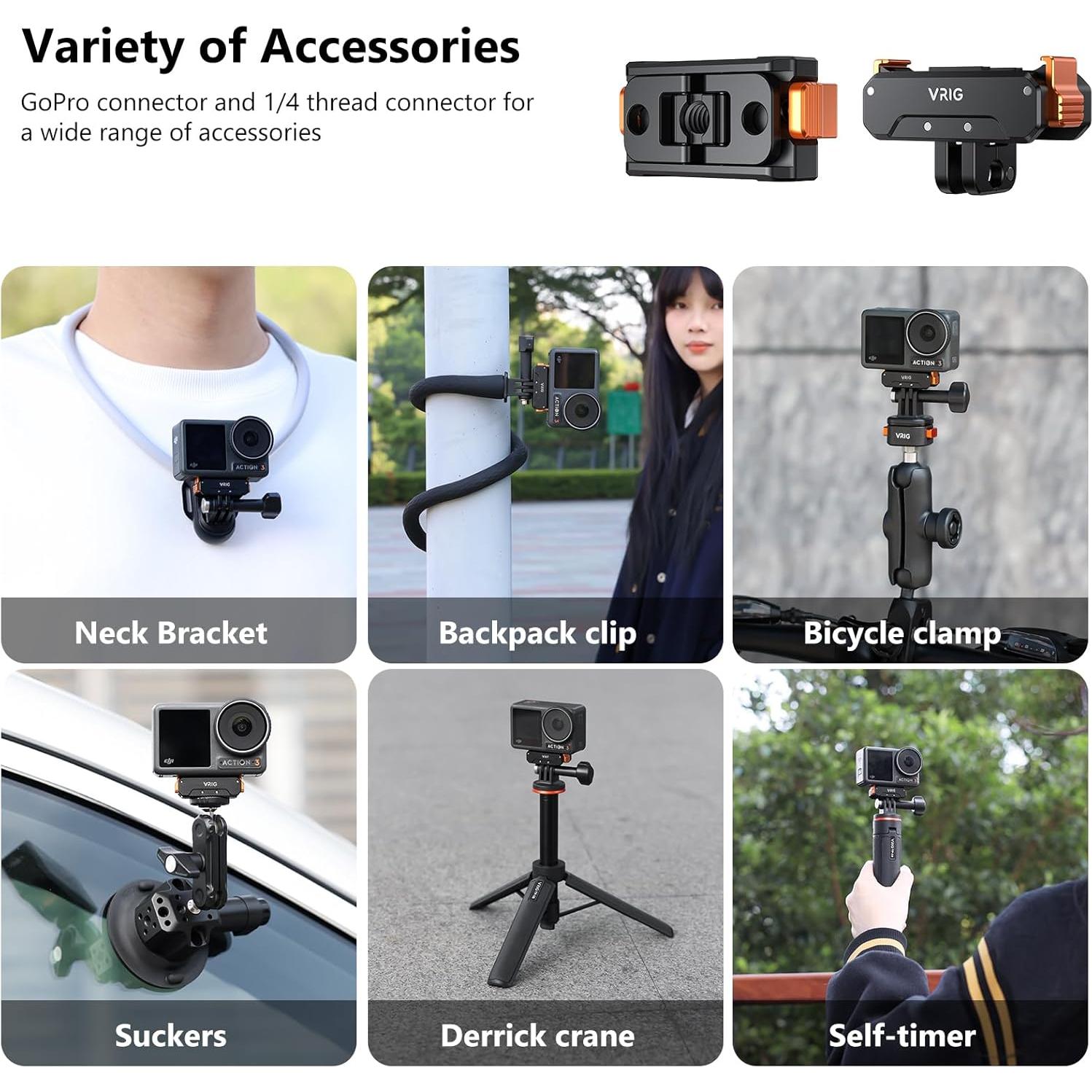 Adaptador de liberación rápida VRIG AC-31 para DJI Osmo Action 5