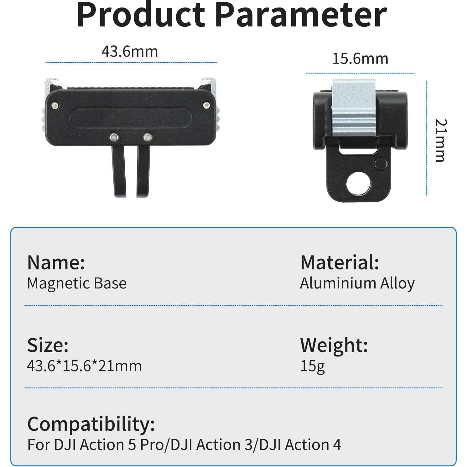 Soporte Magnético UTEBIT para DJI OSMO Action 5/4/3 Pro