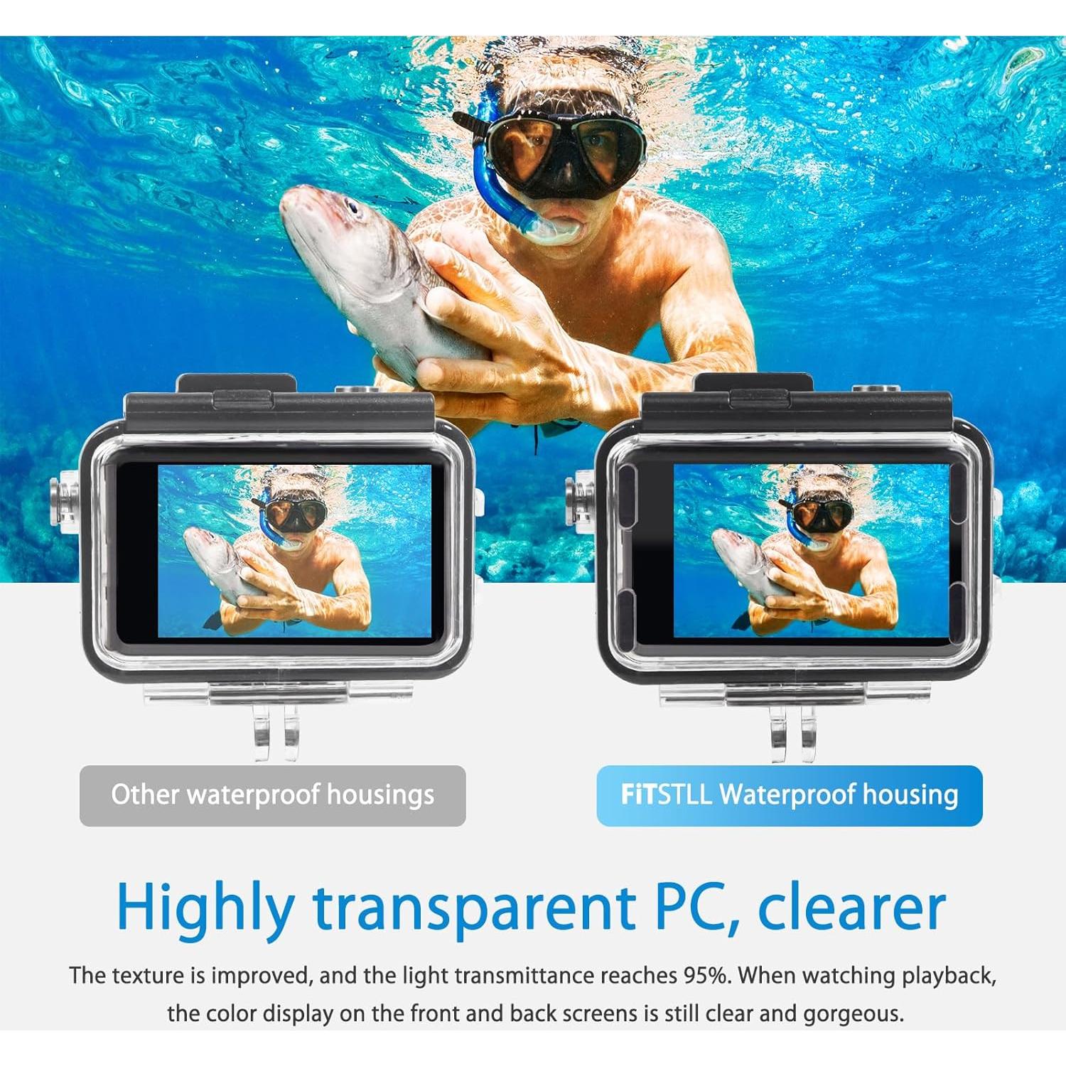 Carcasa Subacuática FiTSTILL para DJI Osmo Action 5/4/3 - 50M