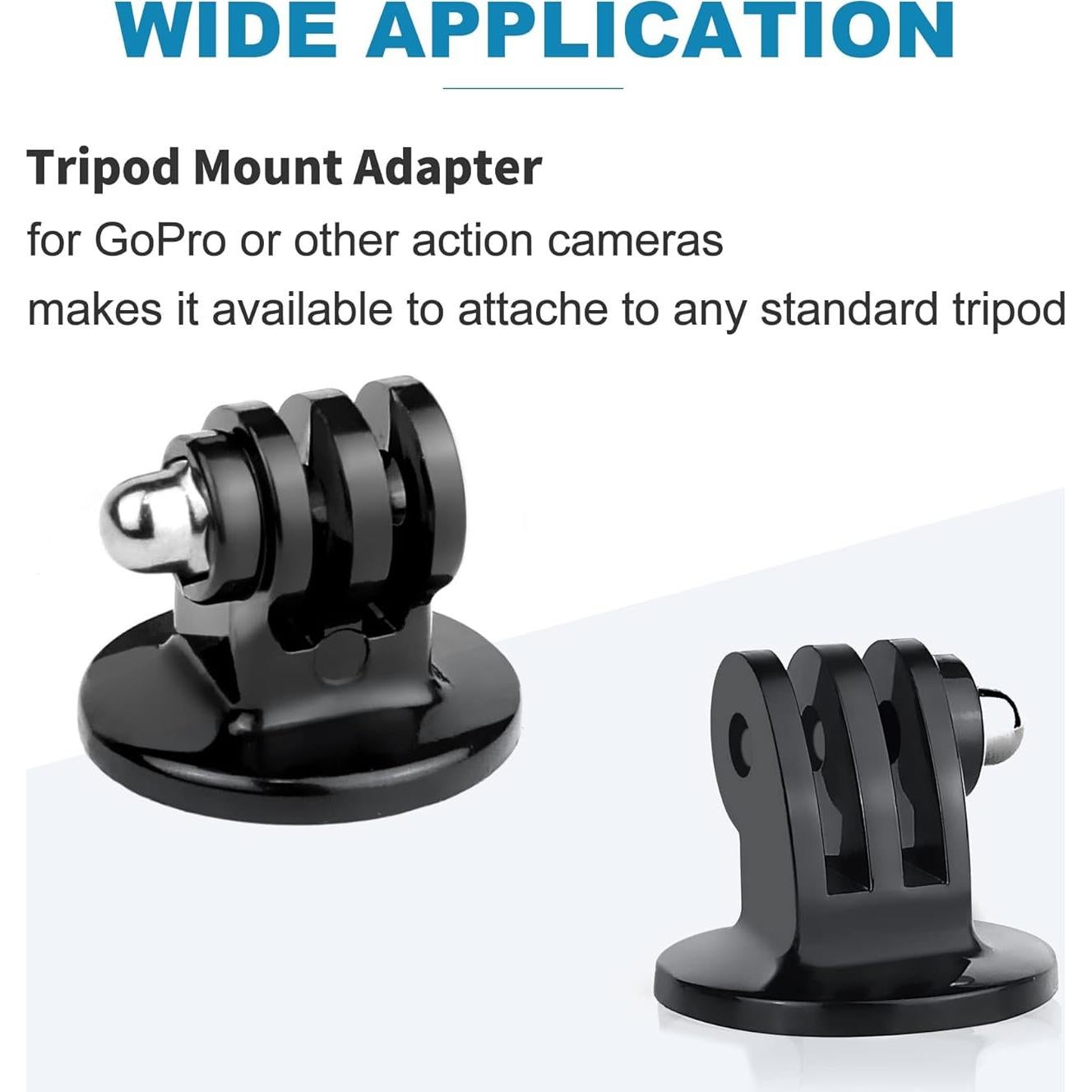 Tripod Mount for GoPro Tripod Mount Adapter with Thumb Screws Compatible with GoPro Hero 13 12 11 10 9 8 7 6 5 4 3 3+ 2 1 Session Fusion MAX DJI Osmo Action Camera