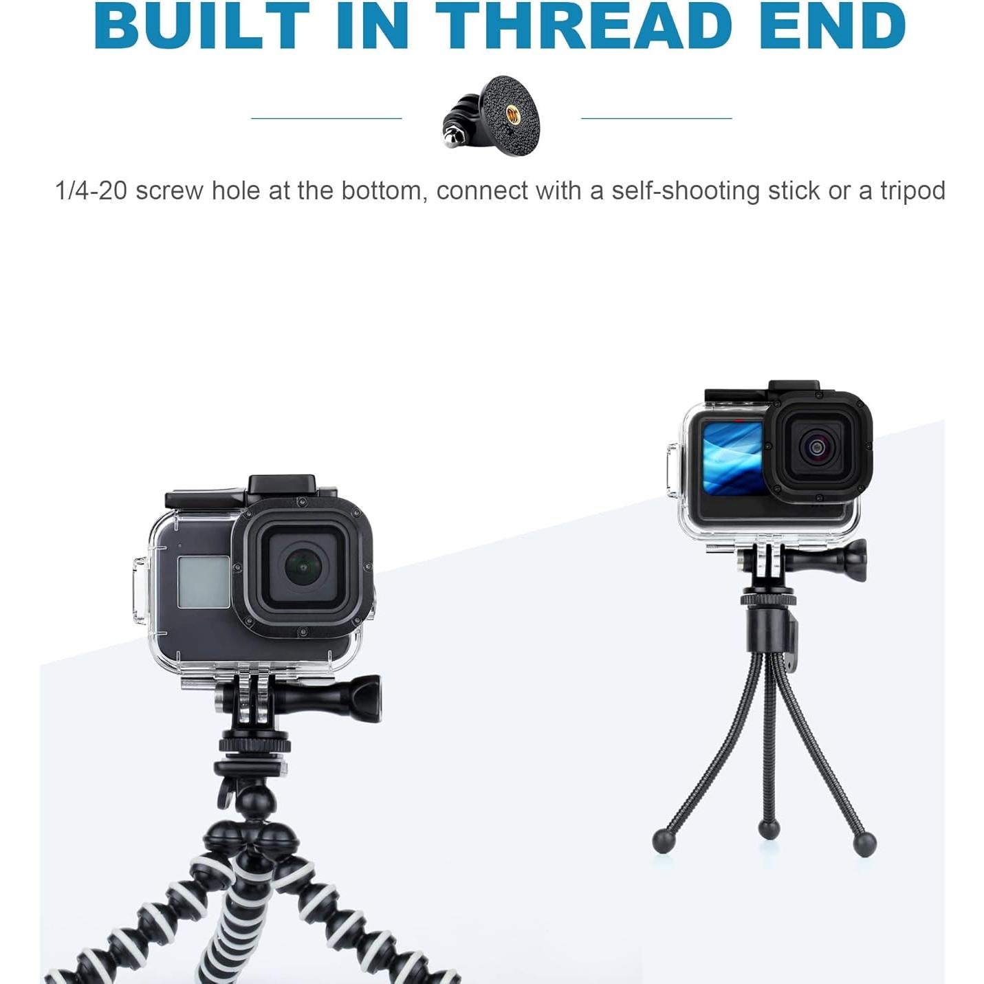 Tripod Mount for GoPro Tripod Mount Adapter with Thumb Screws Compatible with GoPro Hero 13 12 11 10 9 8 7 6 5 4 3 3+ 2 1 Session Fusion MAX DJI Osmo Action Camera