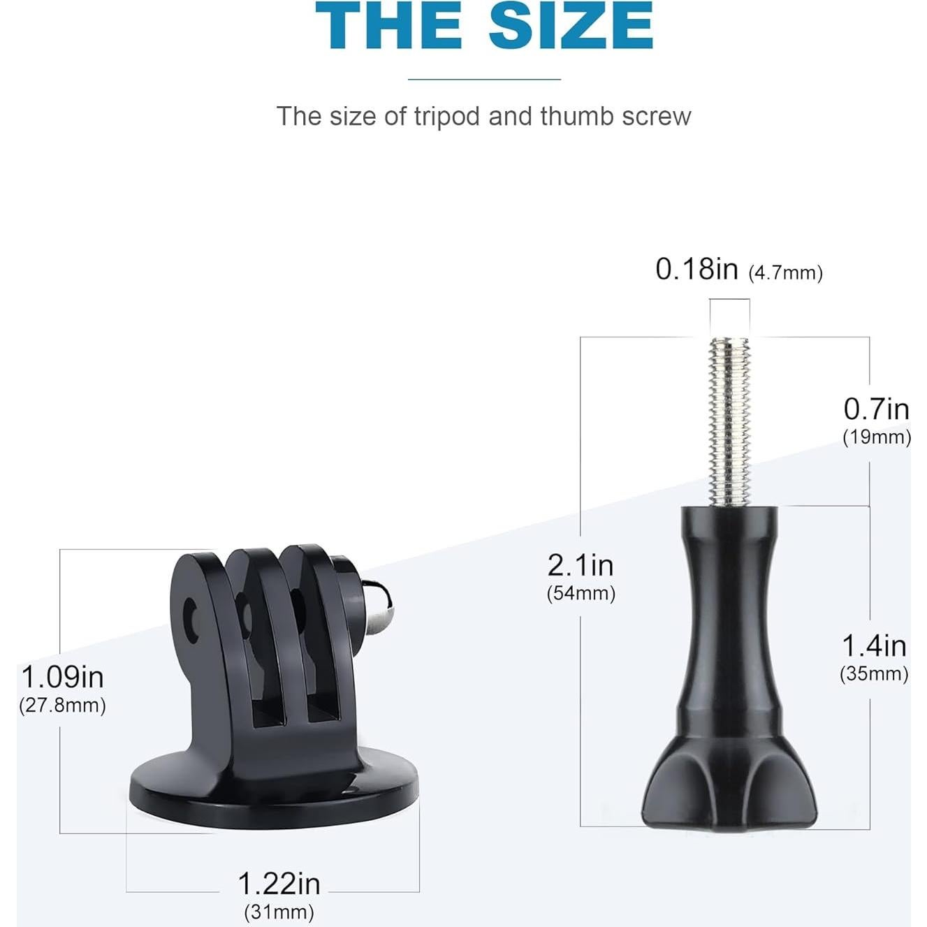 Tripod Mount for GoPro Tripod Mount Adapter with Thumb Screws Compatible with GoPro Hero 13 12 11 10 9 8 7 6 5 4 3 3+ 2 1 Session Fusion MAX DJI Osmo Action Camera