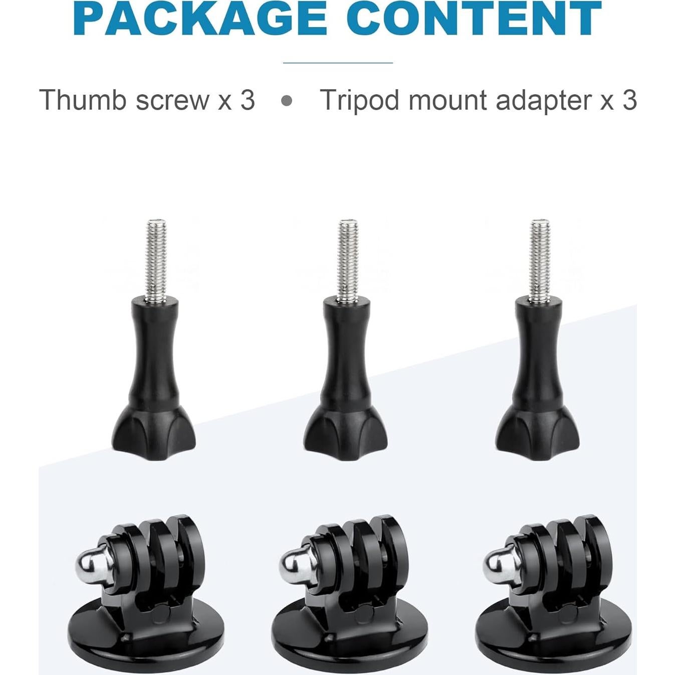 Tripod Mount for GoPro Tripod Mount Adapter with Thumb Screws Compatible with GoPro Hero 13 12 11 10 9 8 7 6 5 4 3 3+ 2 1 Session Fusion MAX DJI Osmo Action Camera