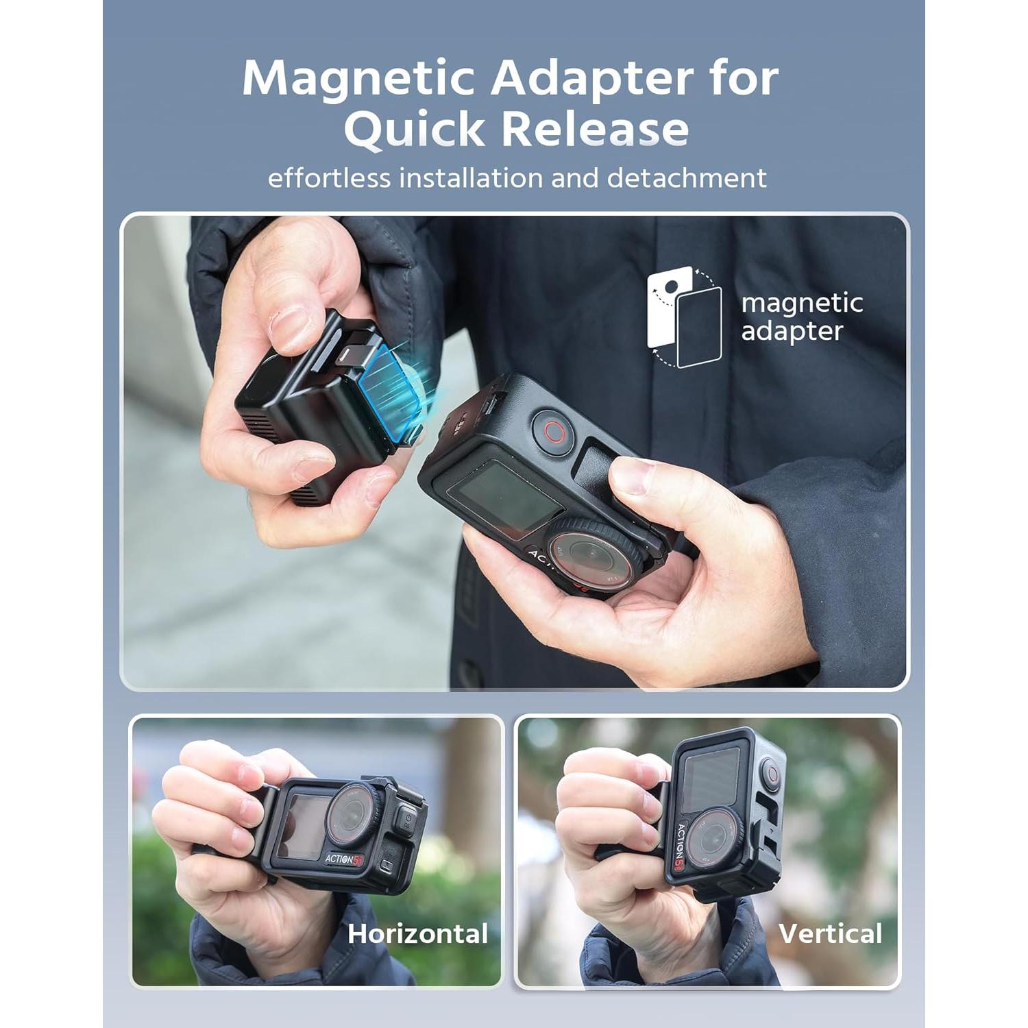 Mango Lateral Mini ROZOER para DJI Osmo Action 5 Pro - Aluminio Ligero