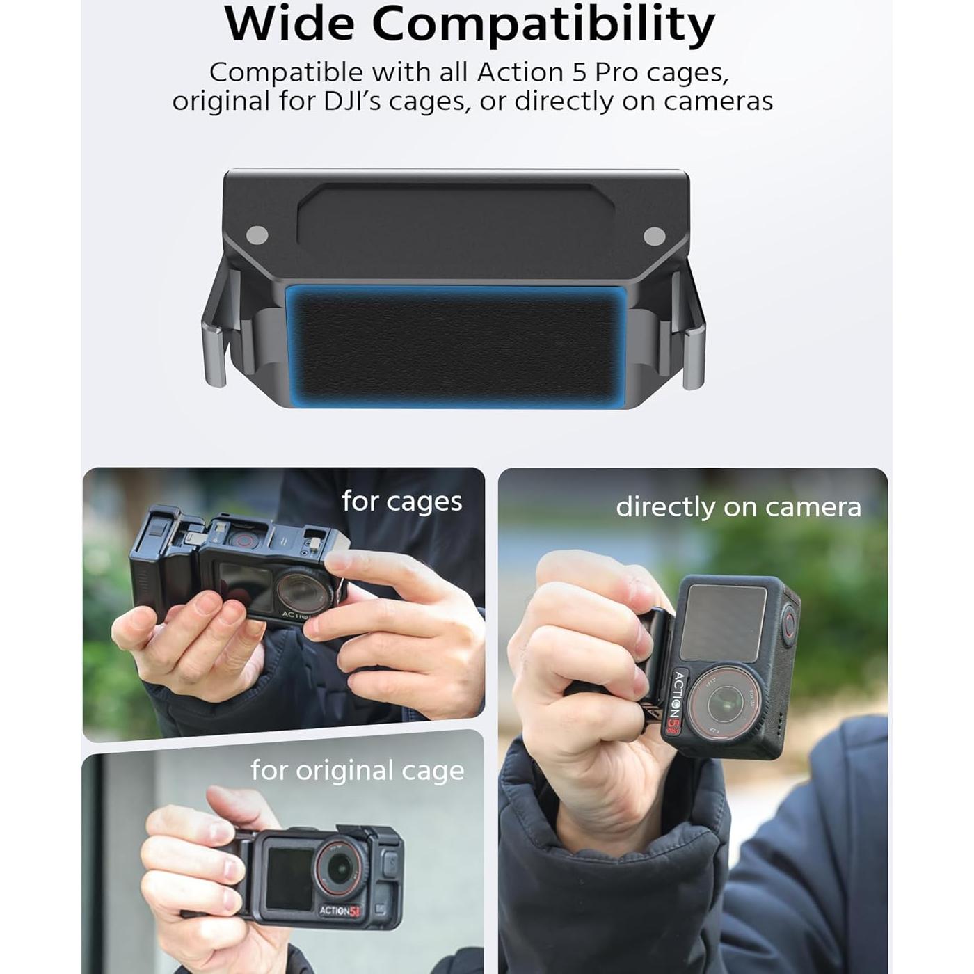 Mango Lateral Mini ROZOER para DJI Osmo Action 5 Pro - Aluminio Ligero