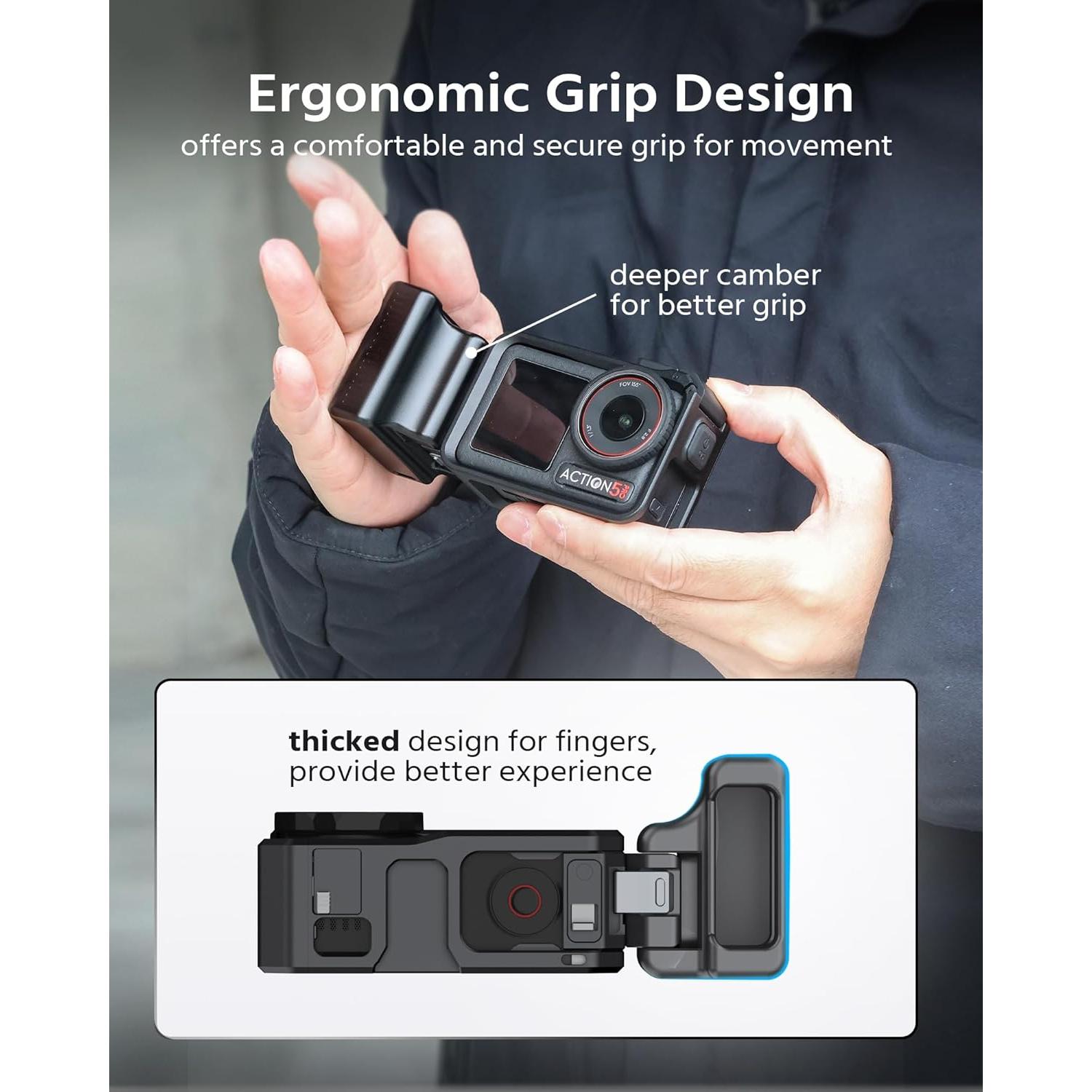 Mango Lateral Mini ROZOER para DJI Osmo Action 5 Pro - Aluminio Ligero