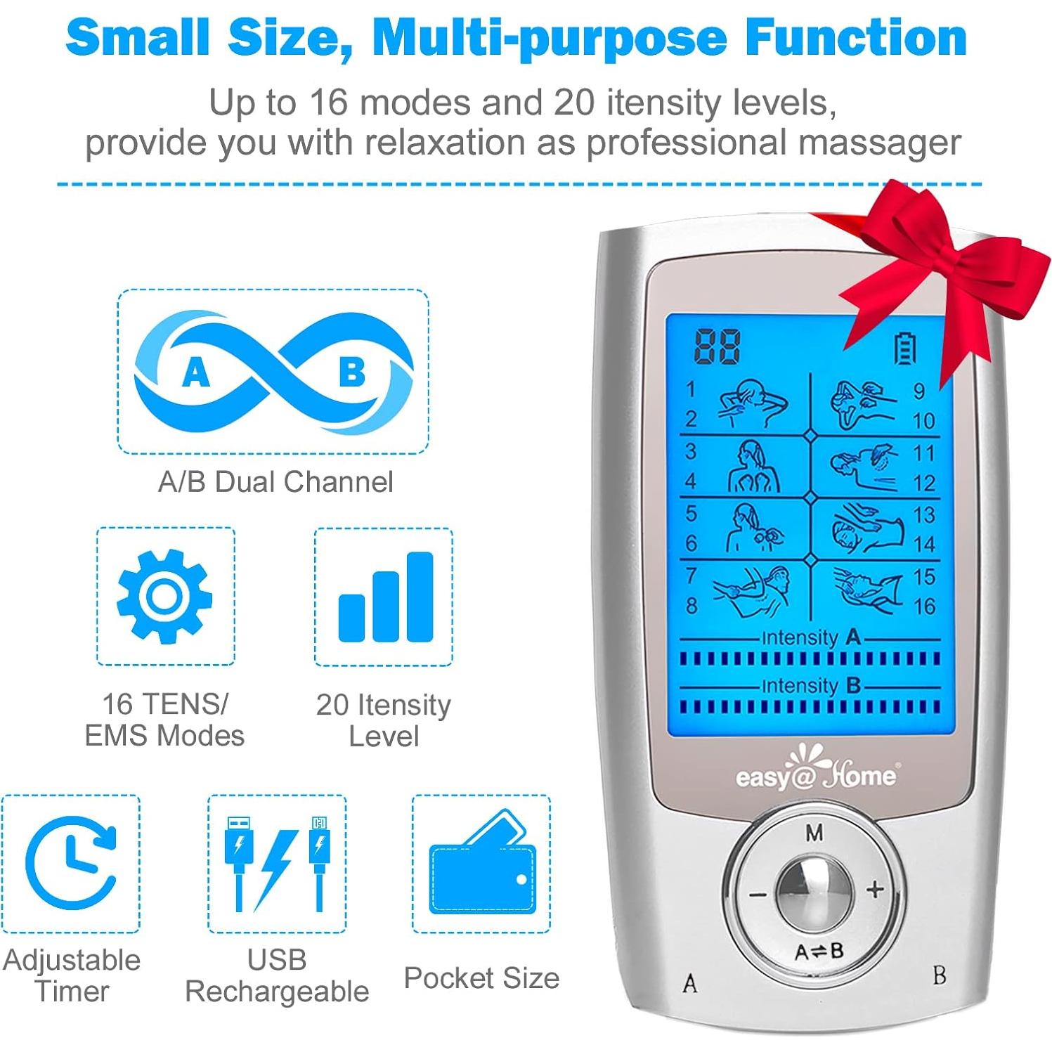 Masajeador TENS y EMS Easy@Home EHE029G-B 20 Niveles