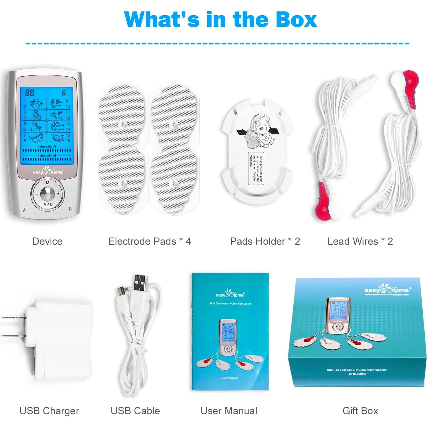 Masajeador TENS y EMS Easy@Home EHE029G-B 20 Niveles