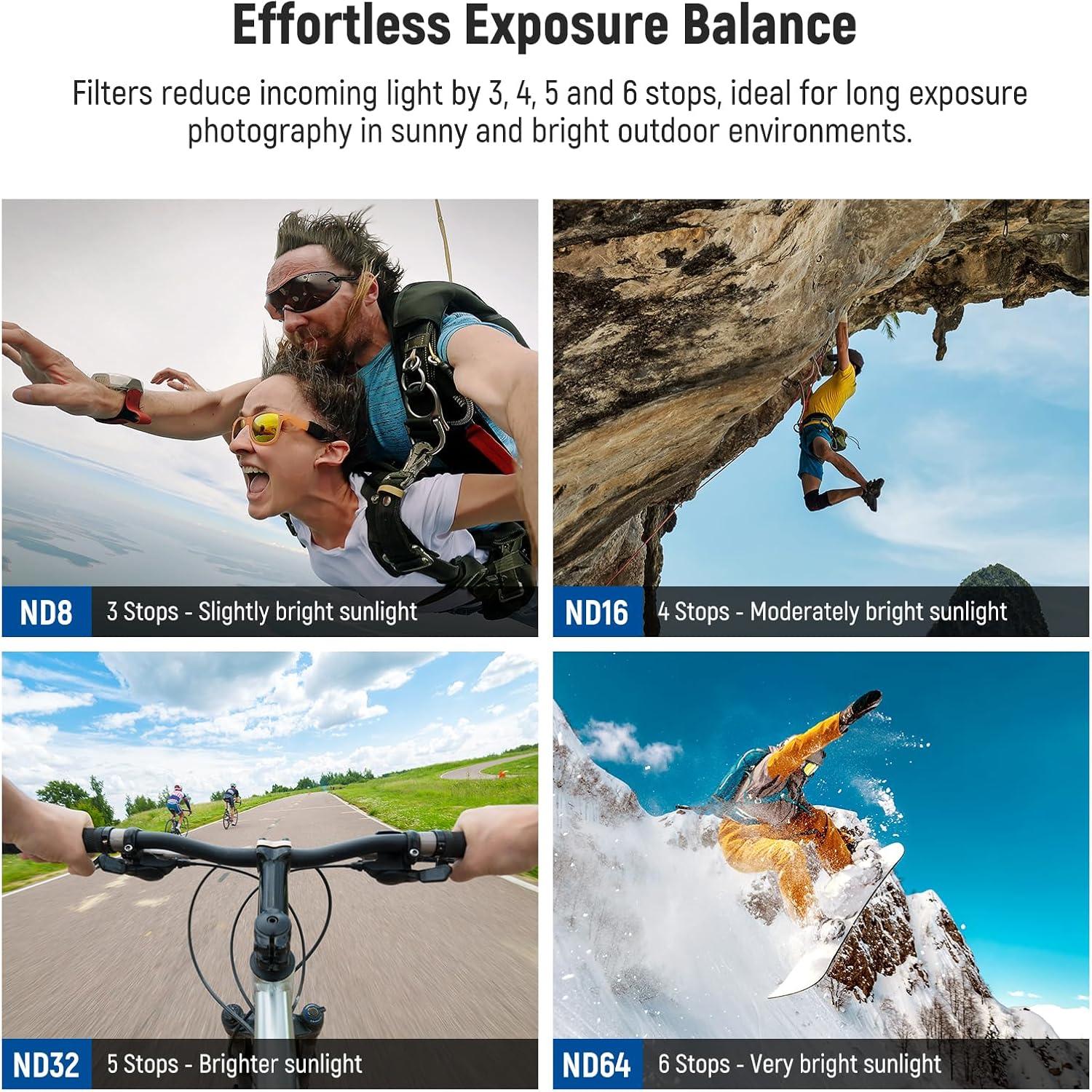 Juego de Filtros ND NEEWER para DJI Osmo Action 4/5 - 4 Piezas