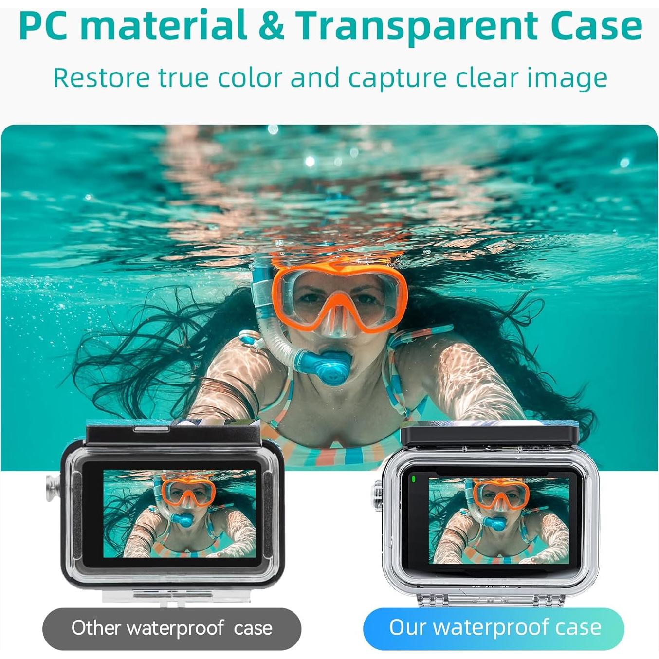 Funda Impermeable AuyKoo para DJI Osmo Action 3/4/5 Pro 45m