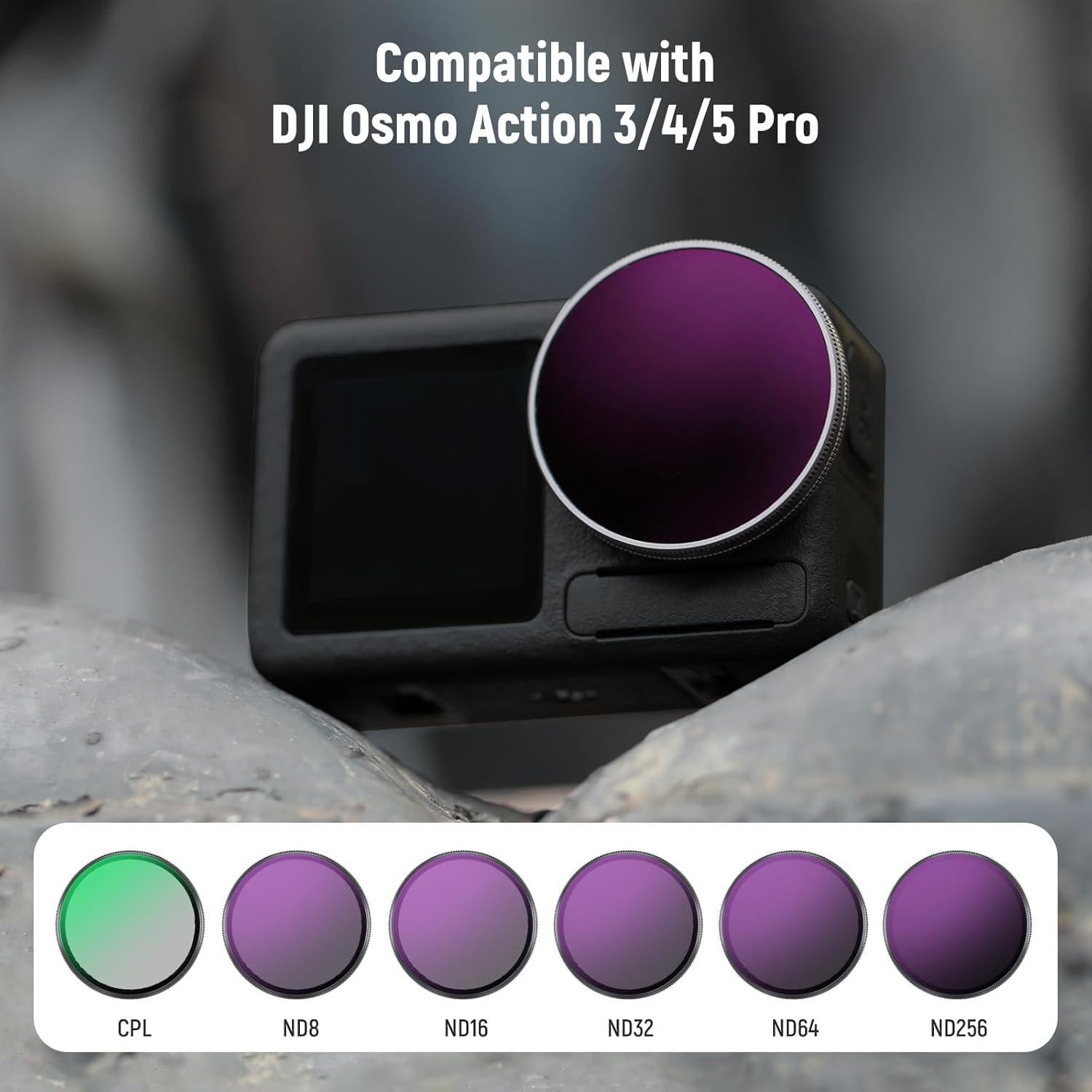 Juego de Filtros ND NEEWER para DJI Osmo Action 5 Pro/4/3 - 6 Piezas