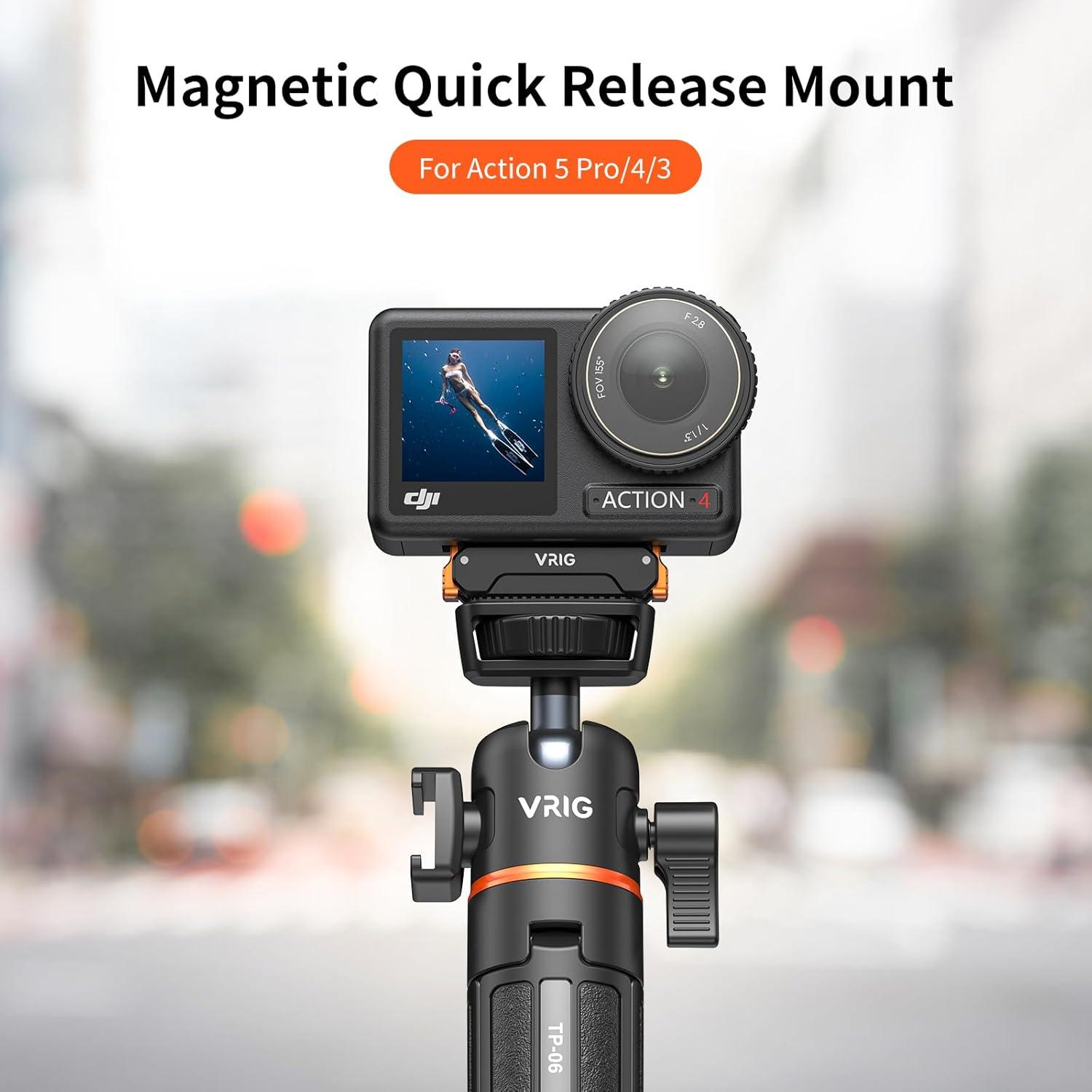 Adaptador de liberación rápida magnético VRIG para DJI Osmo Action 5 Pro