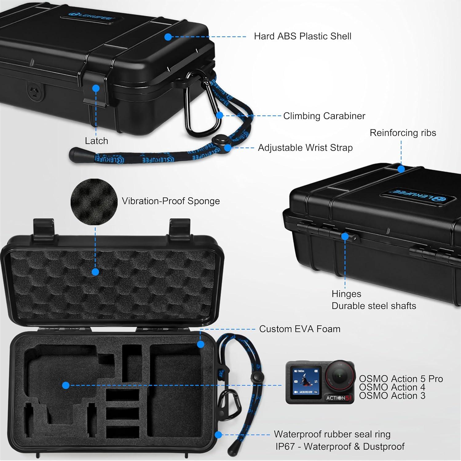 Funda Dura Impermeable Lekufee para DJI Osmo Action 5/4/3