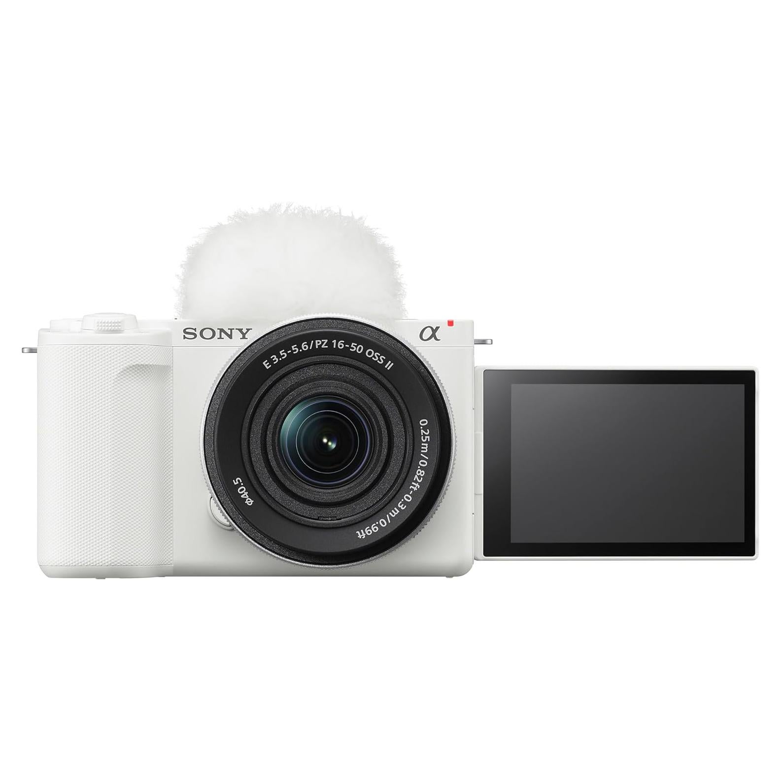 Sony Alpha ZVE10 II - APS-C Interchangeable Lens Mirrorless Content Creators’ Camera - White - with Lens