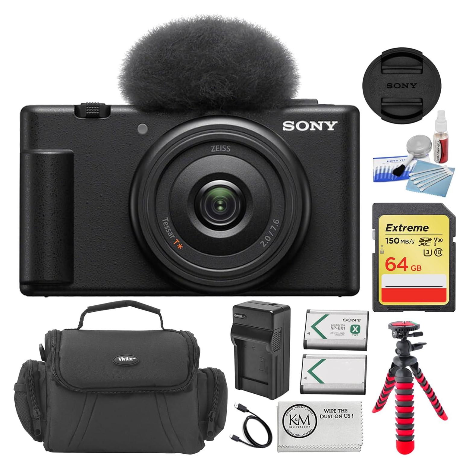 Cámara de Vlogging Sony ZV-1F Negra con Kit Completo 8 Piezas