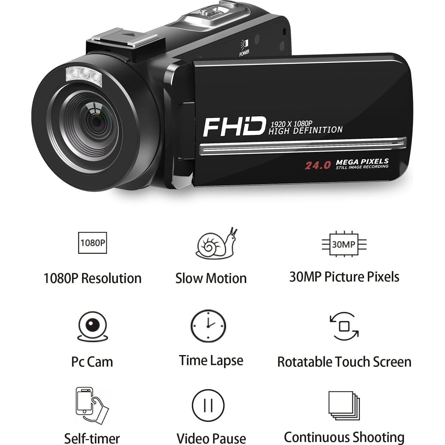 Cámara de Video VETEK A01 1080P 30MP con Visión Nocturna