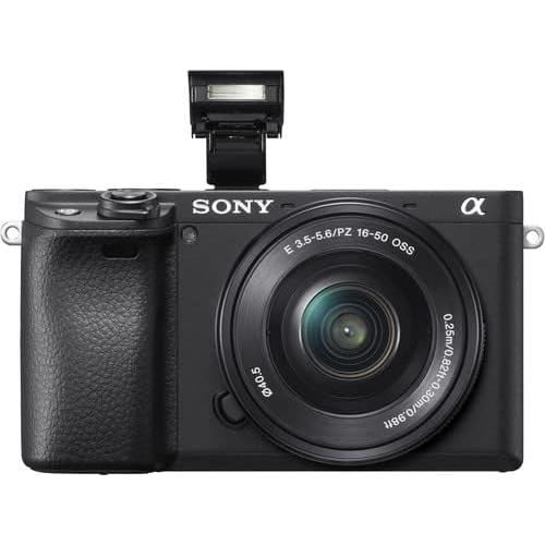 Sony a6400 Mirrorless Camera with 16-50mm Lens (Silver) with Real-Time Eye Auto Focus (ILCE-6400L/S) + 64GB Memory Card + NP-FW50 Battery + Charger + Case + Flexible Tripod + More(Renewed)