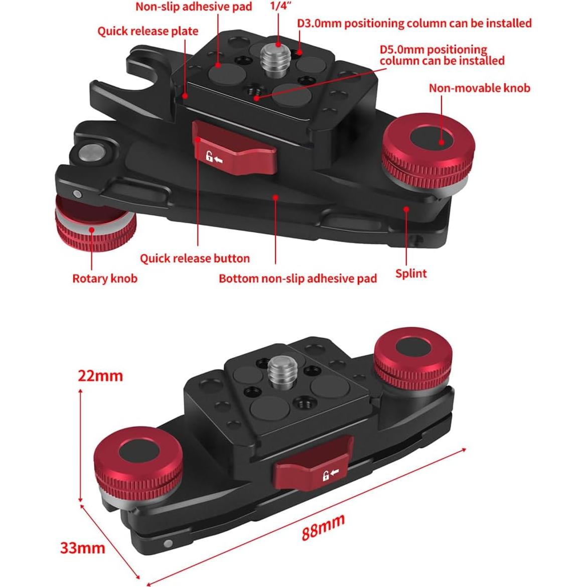 Backpack Camera Clip with Plate Quick Release Capture Clamp System Backpack Strap Mount Holder Compatible with Canon, Sony, Nikon, DSLR Digital Camera and Action Camera