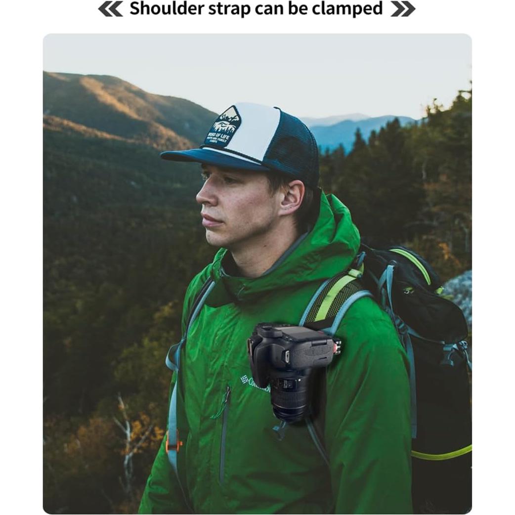 Backpack Camera Clip with Plate Quick Release Capture Clamp System Backpack Strap Mount Holder Compatible with Canon, Sony, Nikon, DSLR Digital Camera and Action Camera