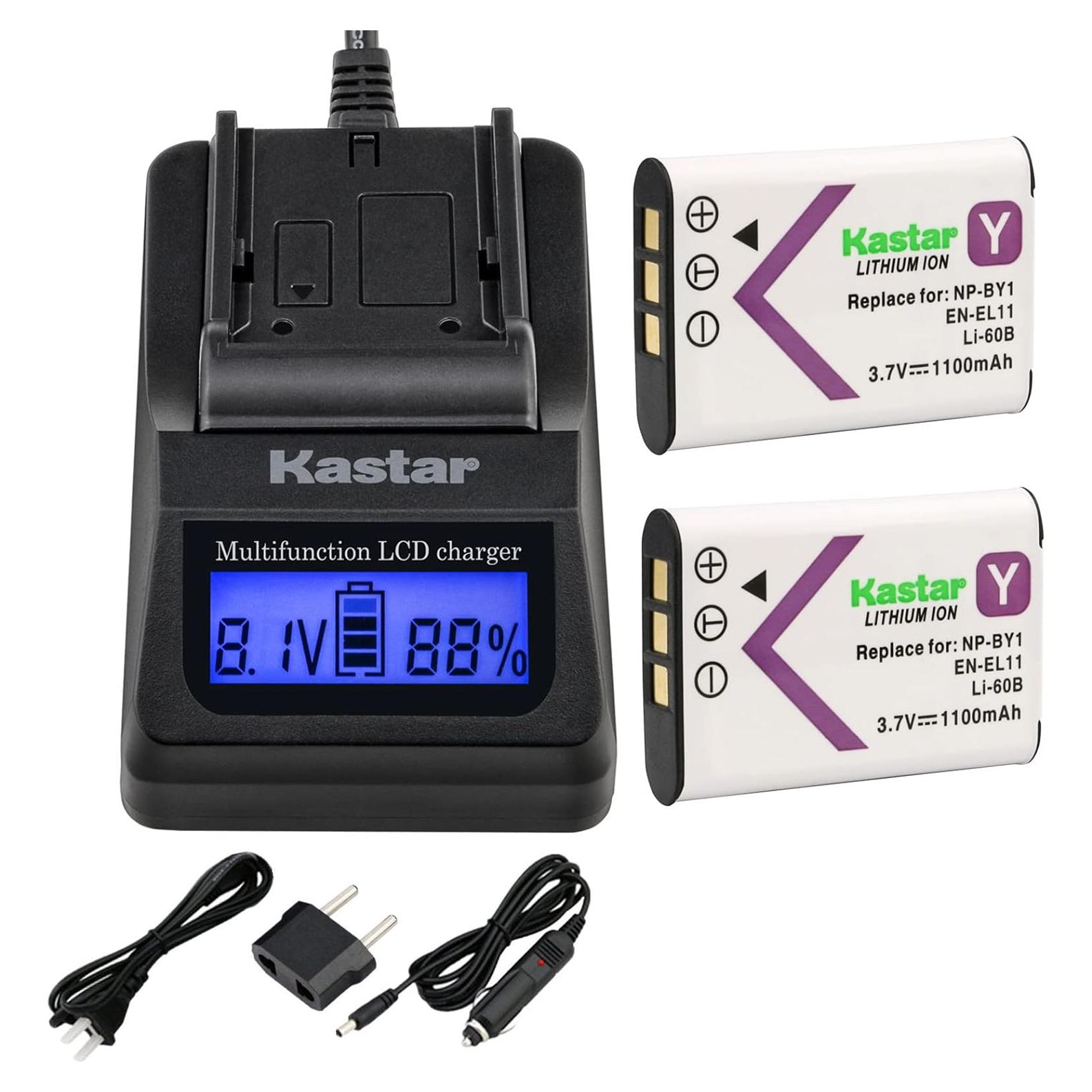 Cargador Rápido Kastar y 2 Baterías NP-BY1 para Sony