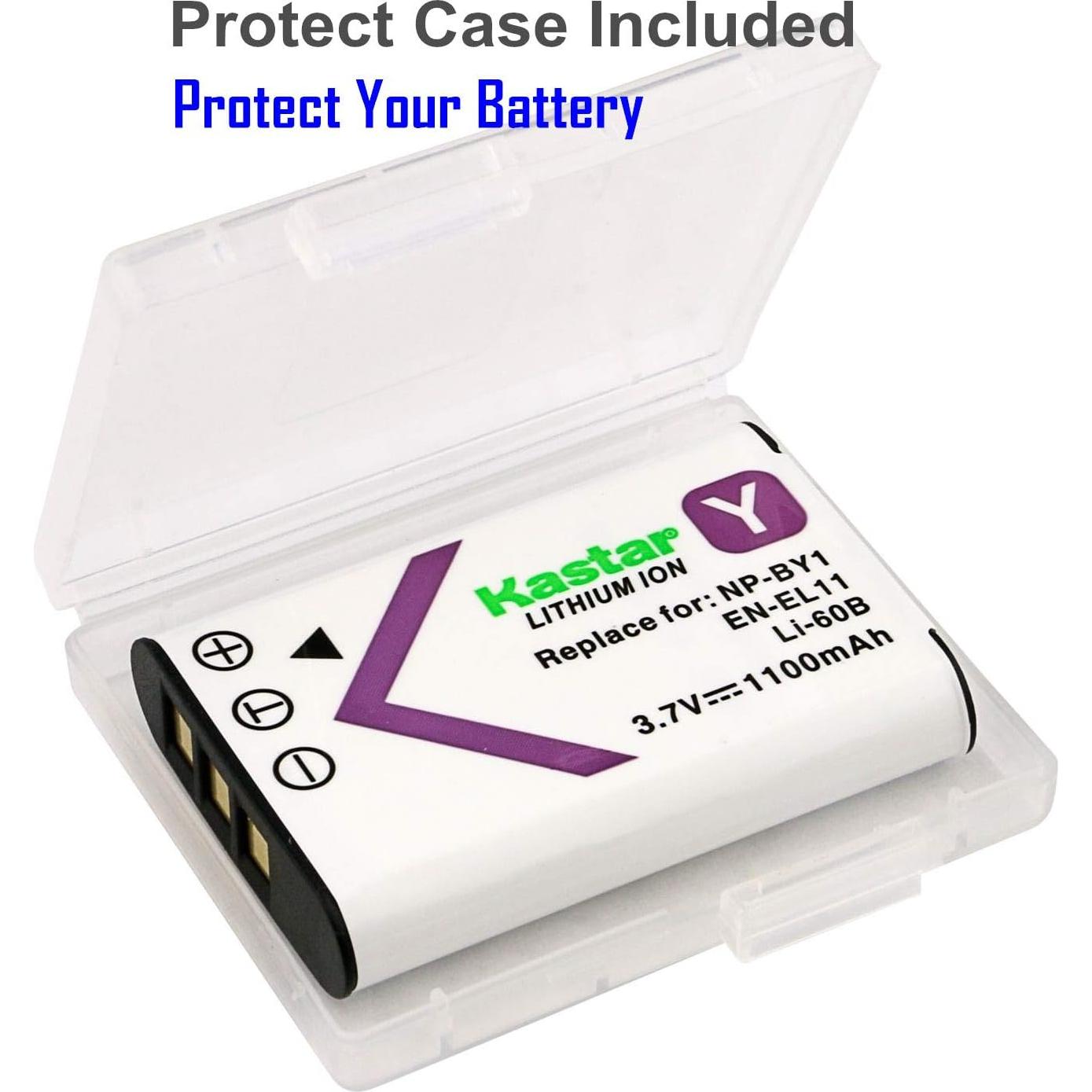 Batería Kastar NP-BY1 (4 Unidades) y Cargador para Sony