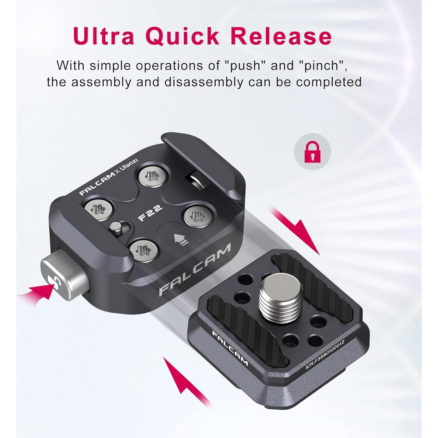 Placa de Liberación Rápida Ulanzi F22 para Cámara - Adaptador QR