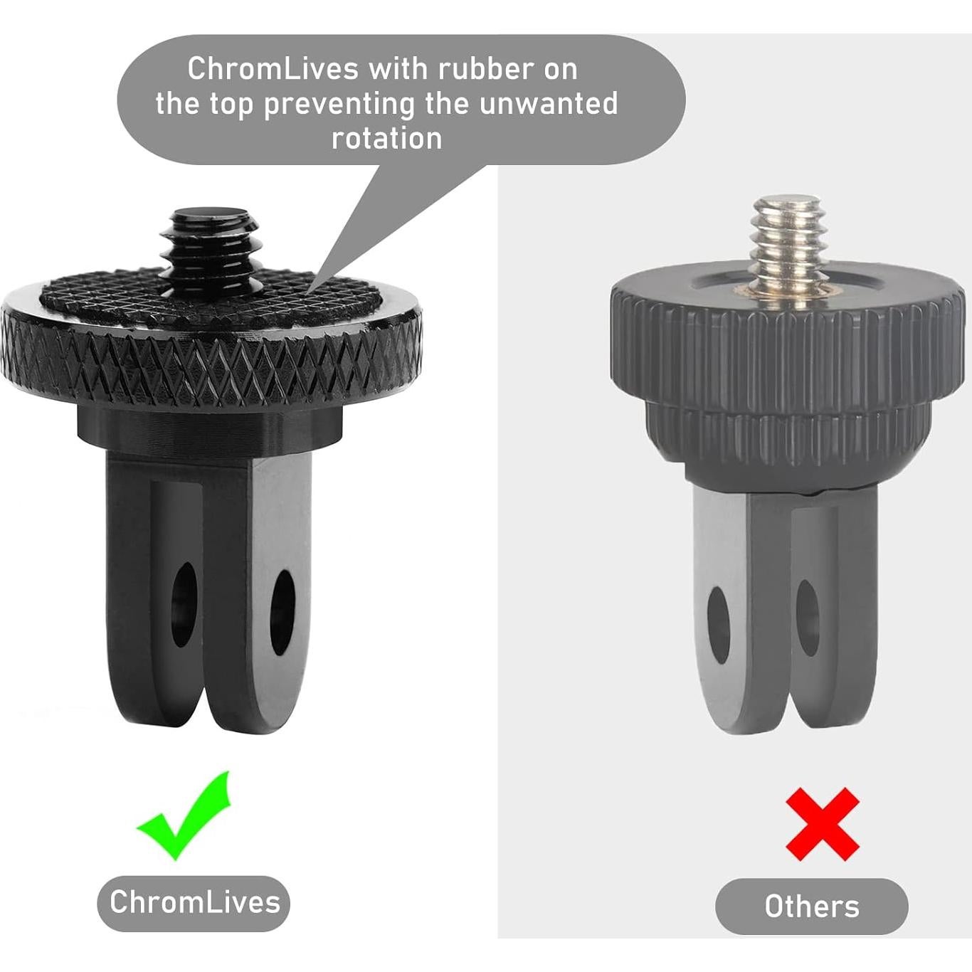 Adaptador de Montura de Trípode ChromLives 1/4" para Cámaras