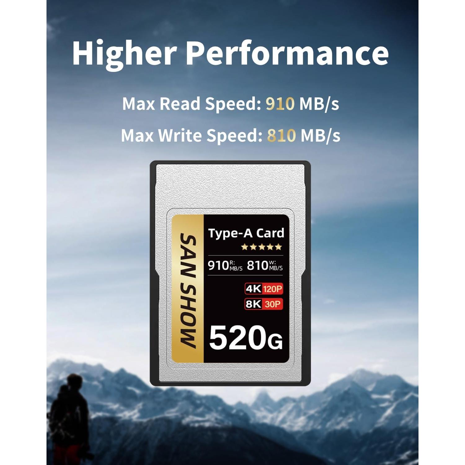 Tarjeta de Memoria CFexpress Tipo A SANSHOWSD 520GB 910MB/s