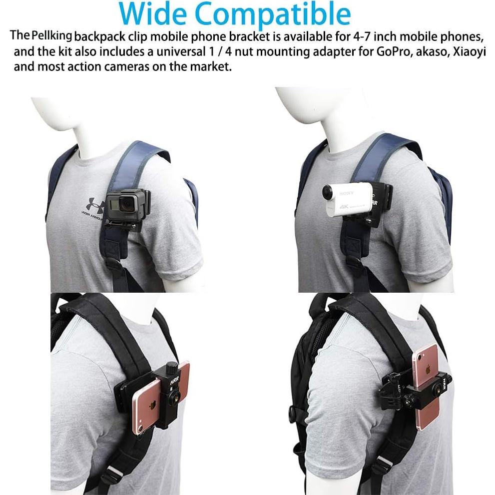 Soporte Clip para Mochila PellKing para Teléfono y GoPro