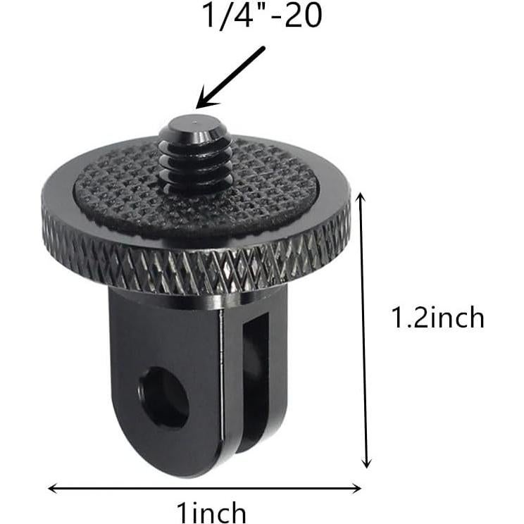 Aluminum Camera Tripod Adapter,Camera 1/4”-20 Tripod Mount for Insta 360/Hero/Sony Xiaomi Action Cameras and Other Standard 1/4 Accessories-2Pcs