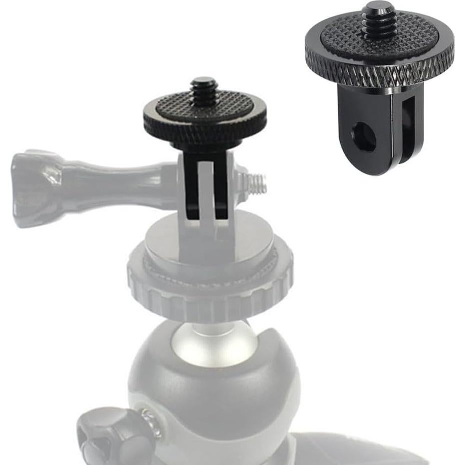 Aluminum Camera Tripod Adapter,Camera 1/4”-20 Tripod Mount for Insta 360/Hero/Sony Xiaomi Action Cameras and Other Standard 1/4 Accessories-2Pcs