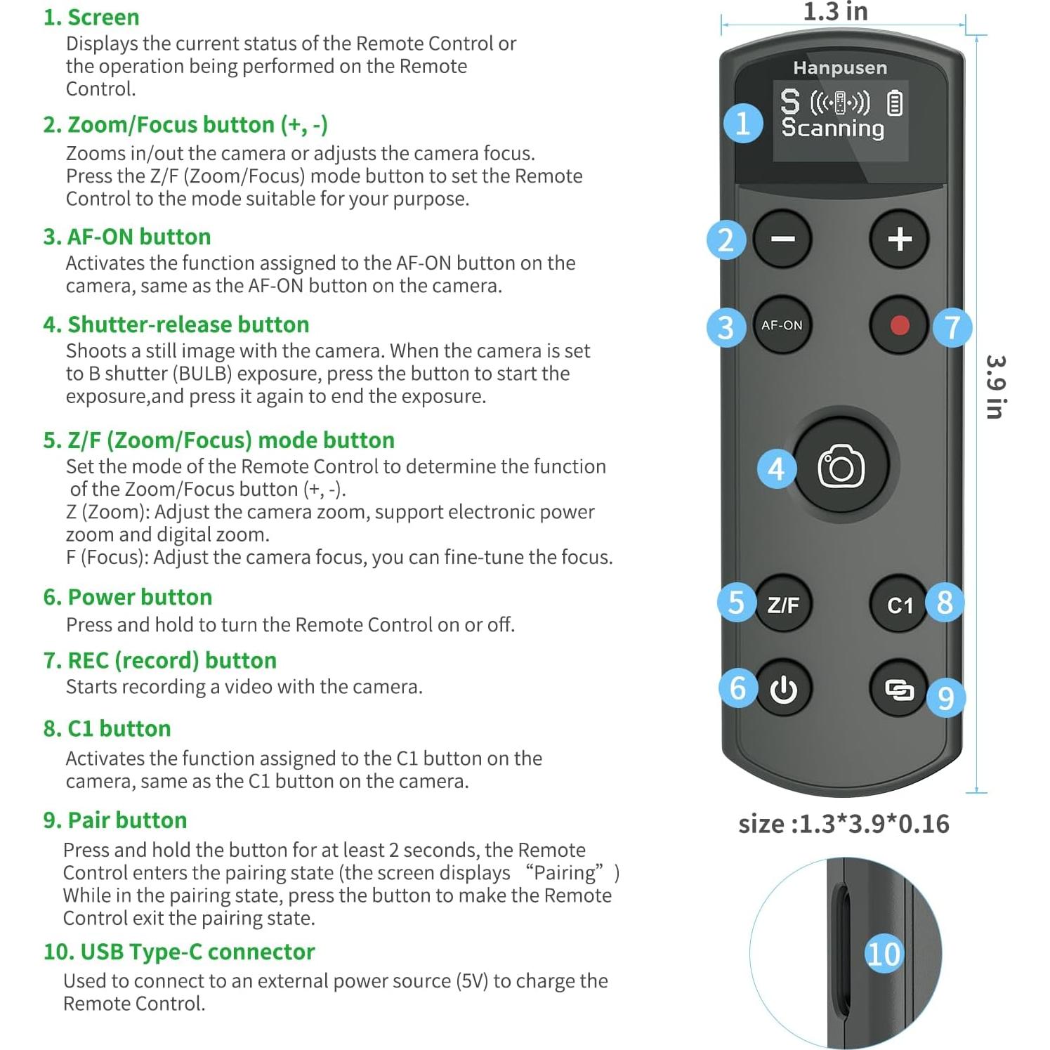 Disparador Inalámbrico AODELAN para Sony A7C, ZV-1, RX100 VII