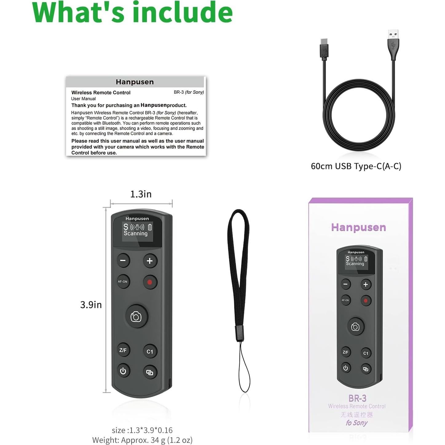 Disparador Inalámbrico AODELAN para Sony A7C, ZV-1, RX100 VII