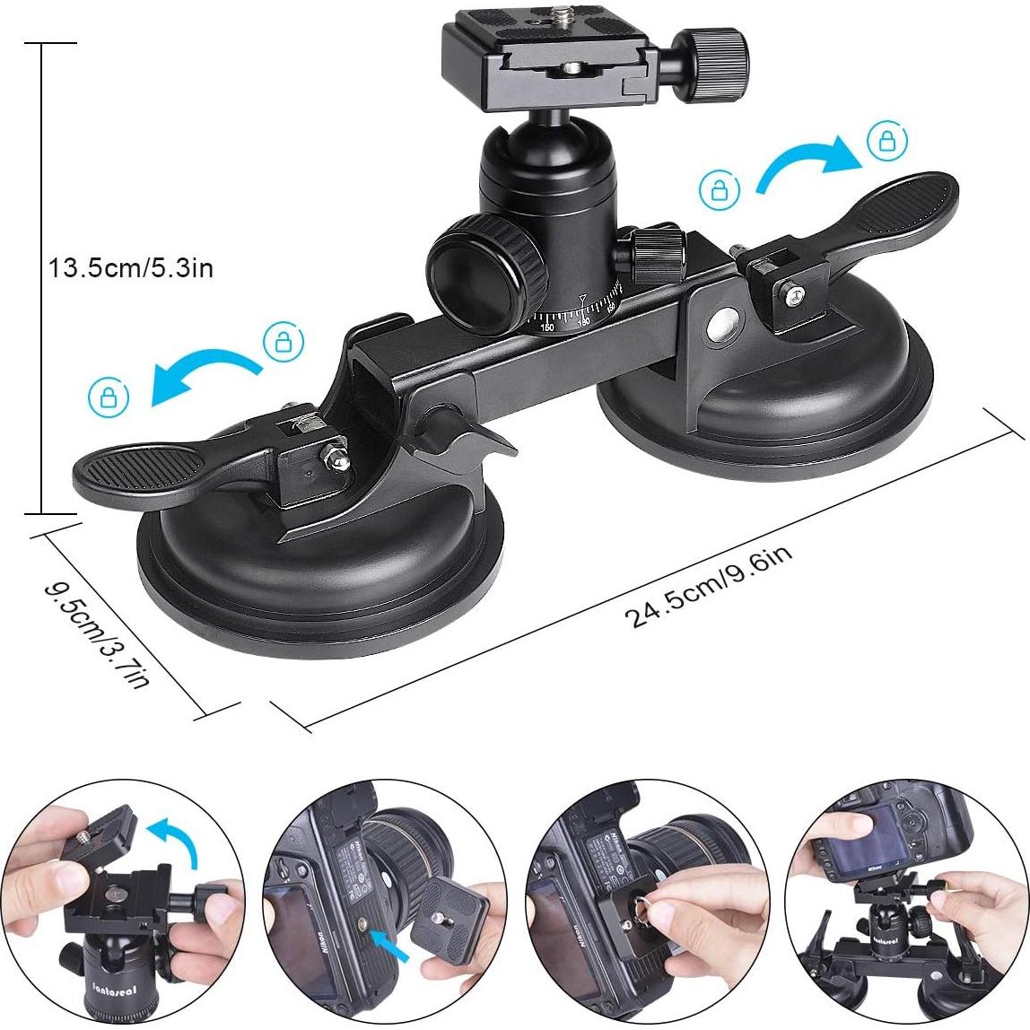 Soporte de Ventosa Fantaseal para Cámara DSLR 15kg 360°