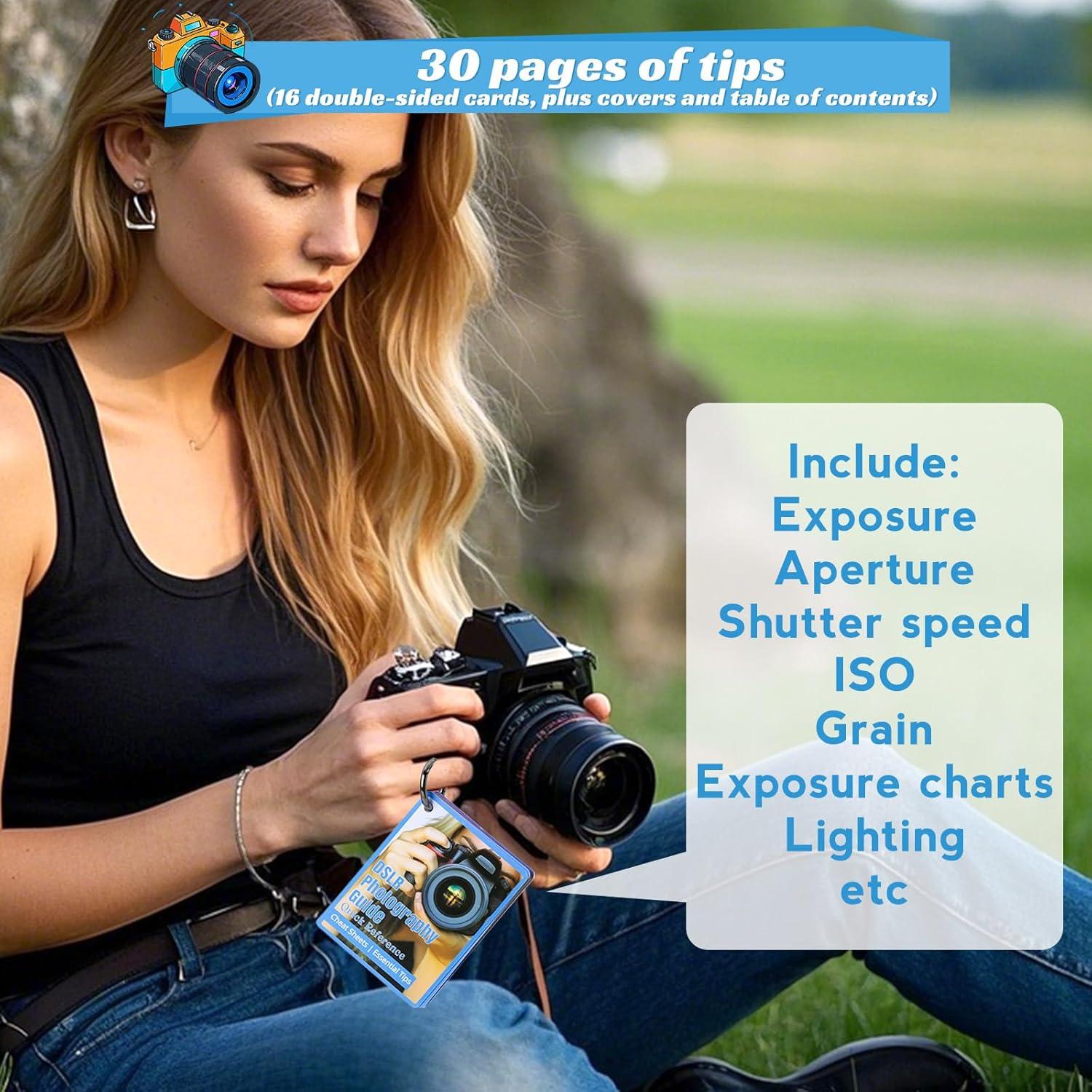 Hoja de Trucos de Fotografía DSLR OCQOTAT 10.16x17.78cm