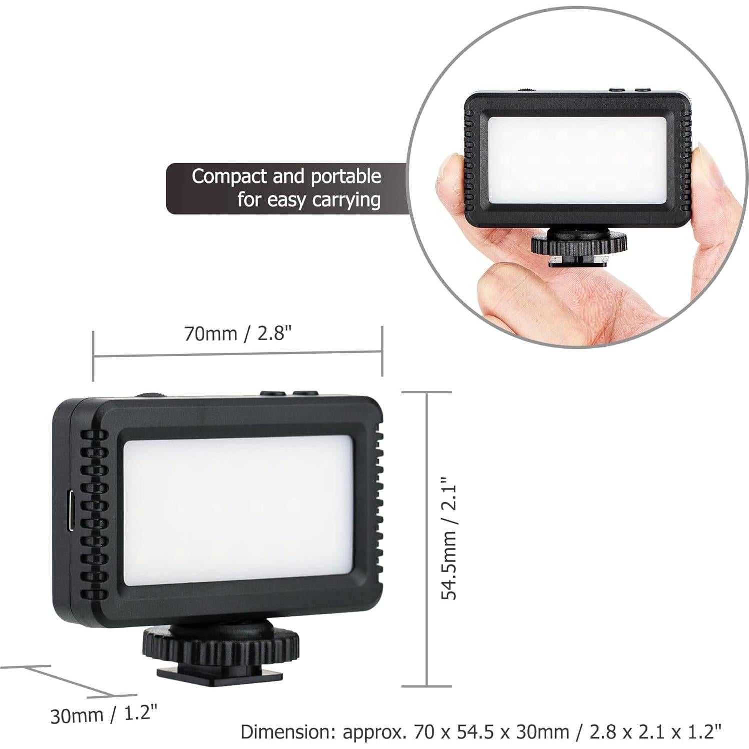 Mini Luz LED Kiwifotos para Vlogs y Grabación de Video